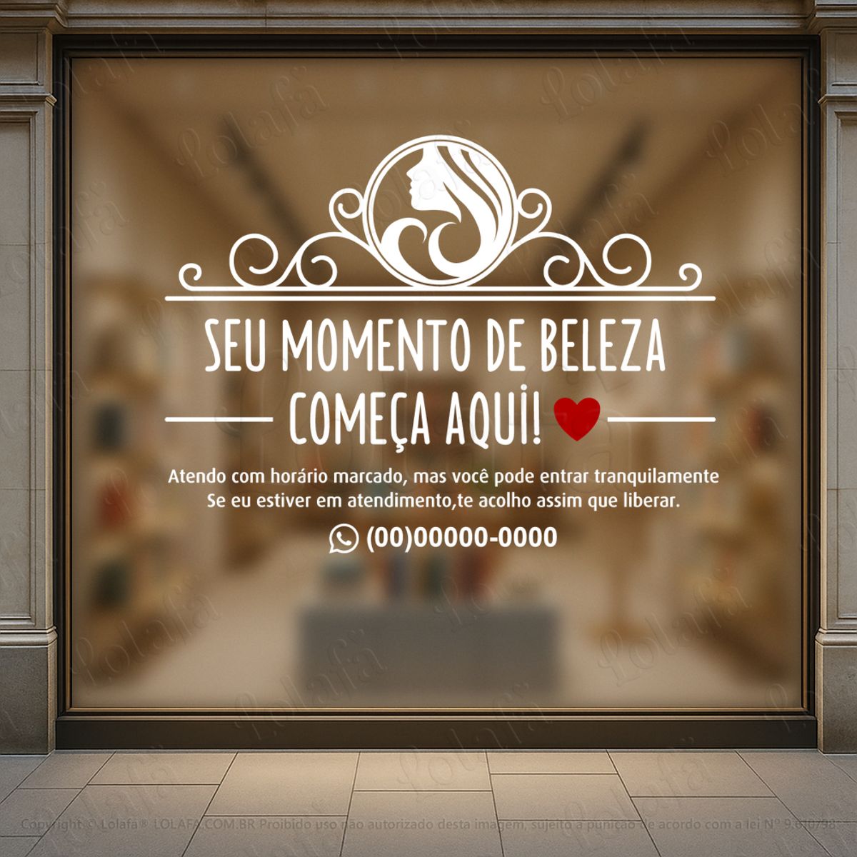 Seu Momento de Beleza Adesivos Para Salão De Beleza e Barbearia Mod:391