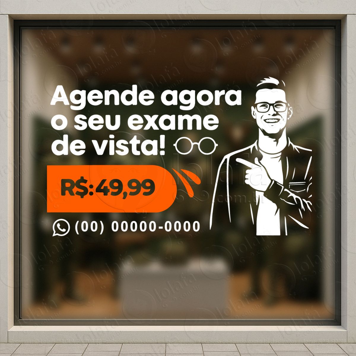 Mostre, Atraia, Converta Adesivos Para Vitrine Ótica Mod:496