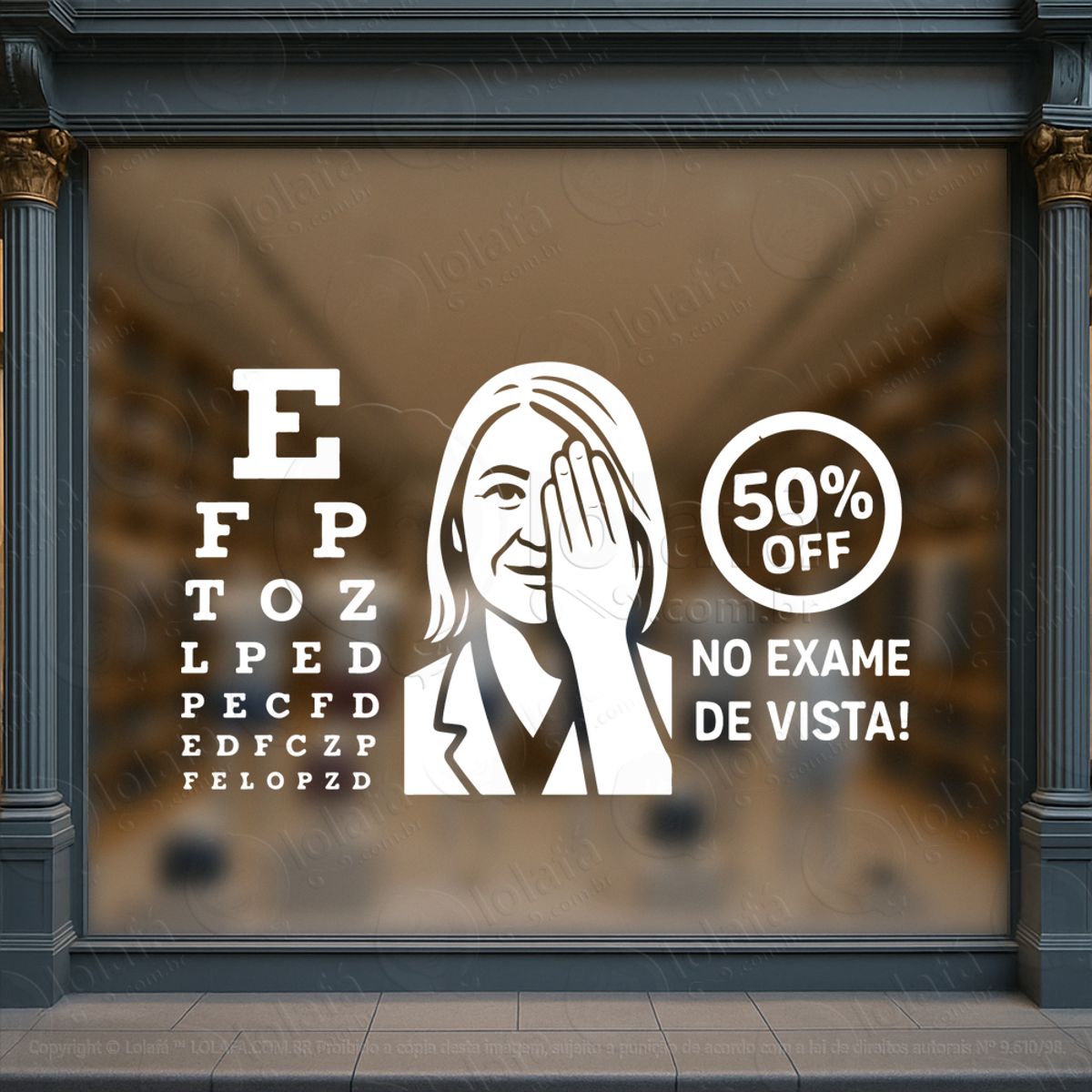 Vitrine Que Direciona Adesivos Para Vitrine Ótica Mod:505