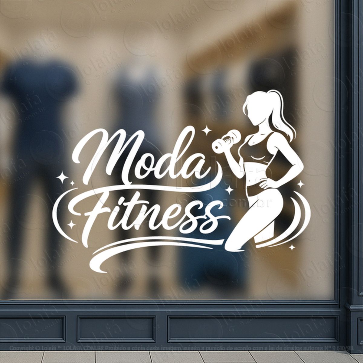 moda fitness loja adesivos para vitrine mod:513