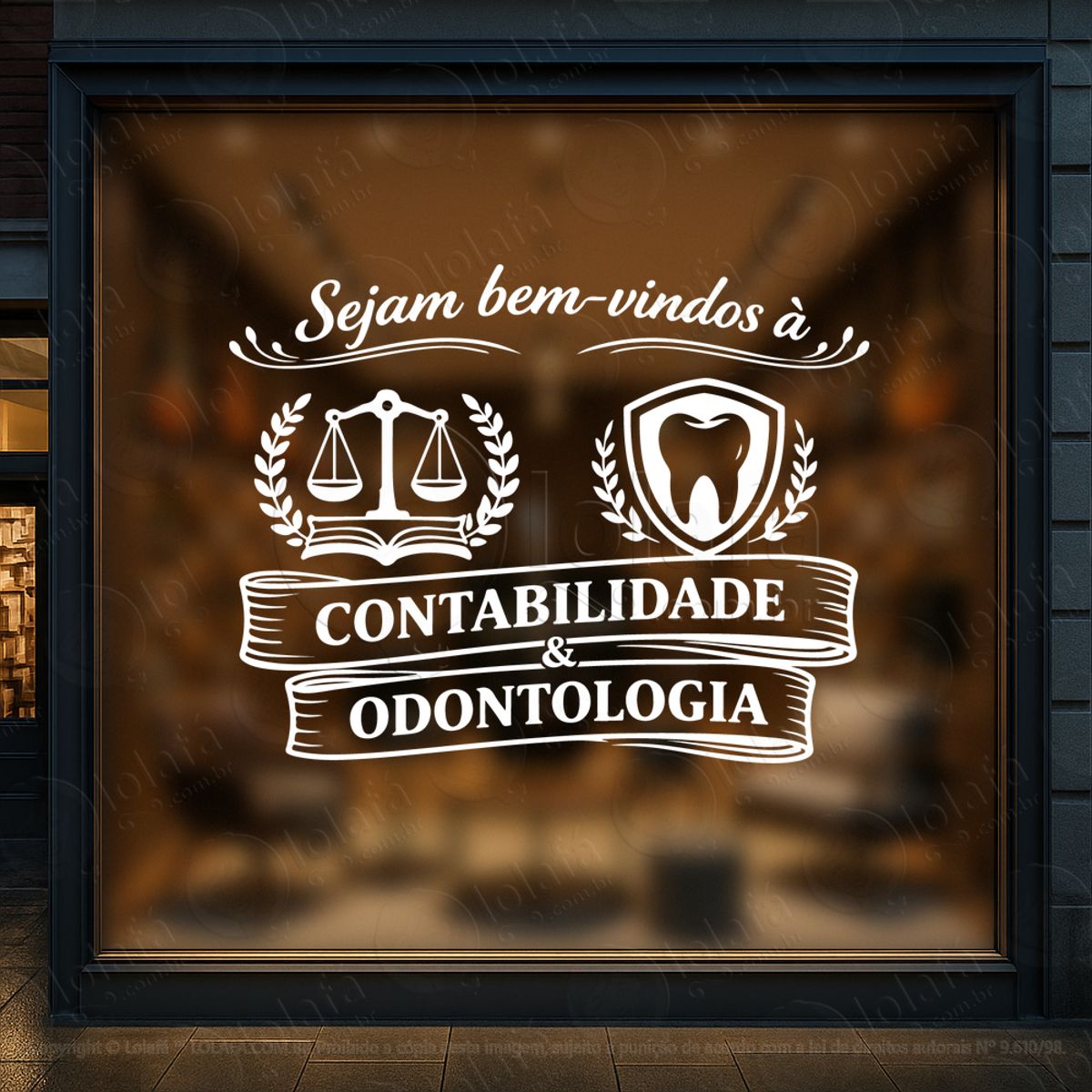 contabilidade e odontologia adesivos para vitrine mod:514