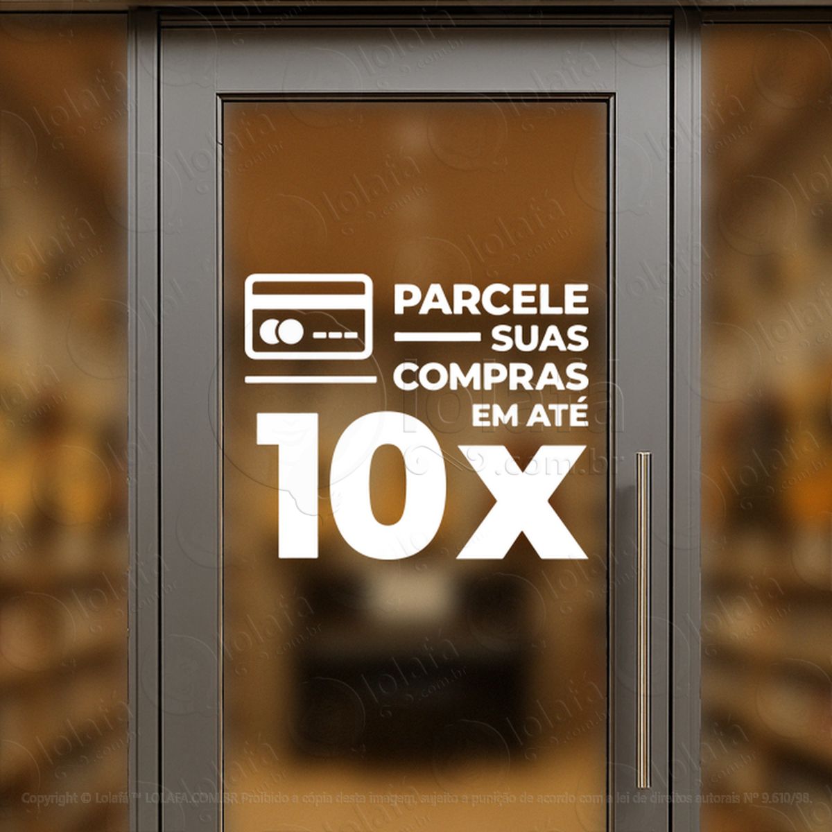 frase parcele em até 10x adesivos para vitrine mod:526