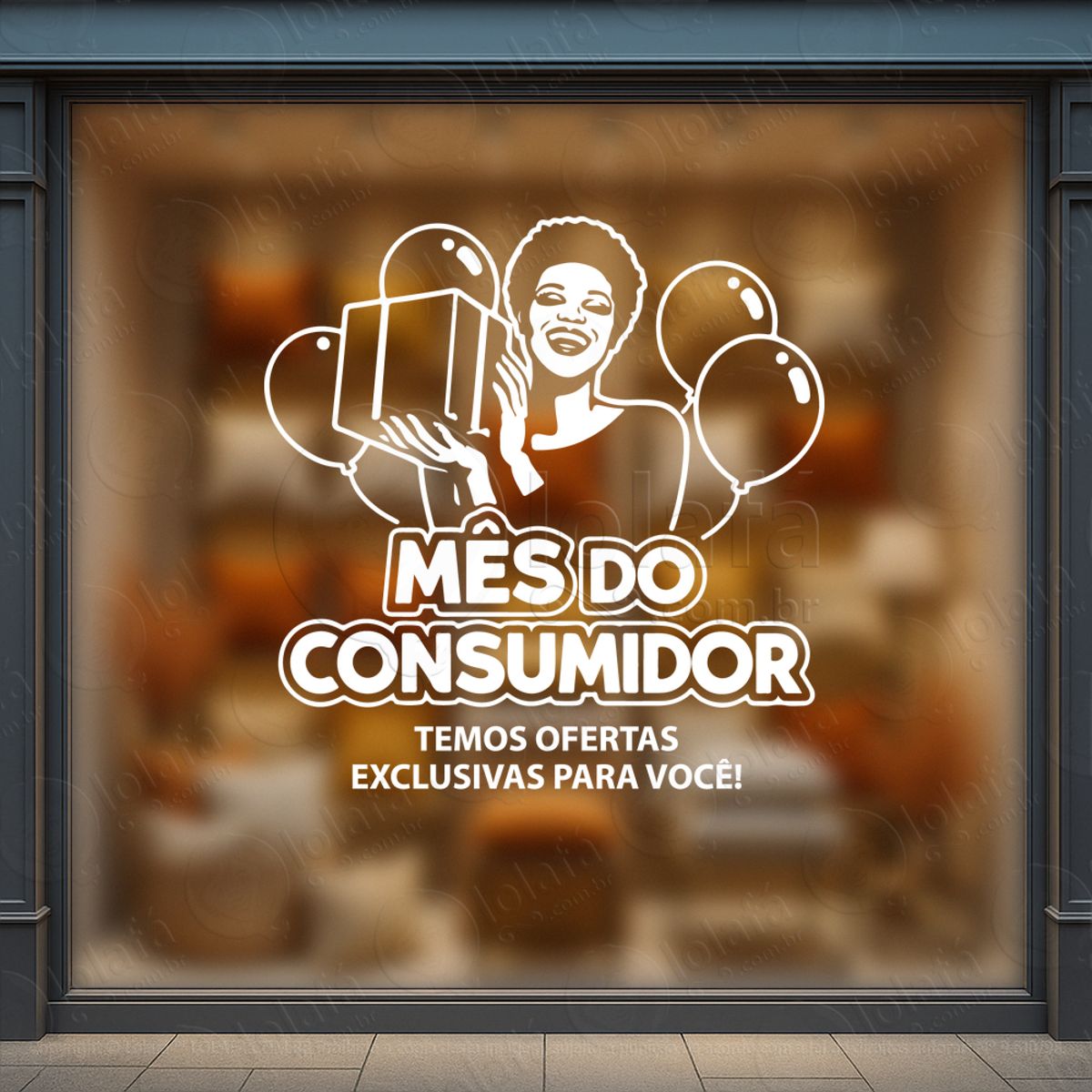 mês do consumidor adesivos para vitrine mod:536