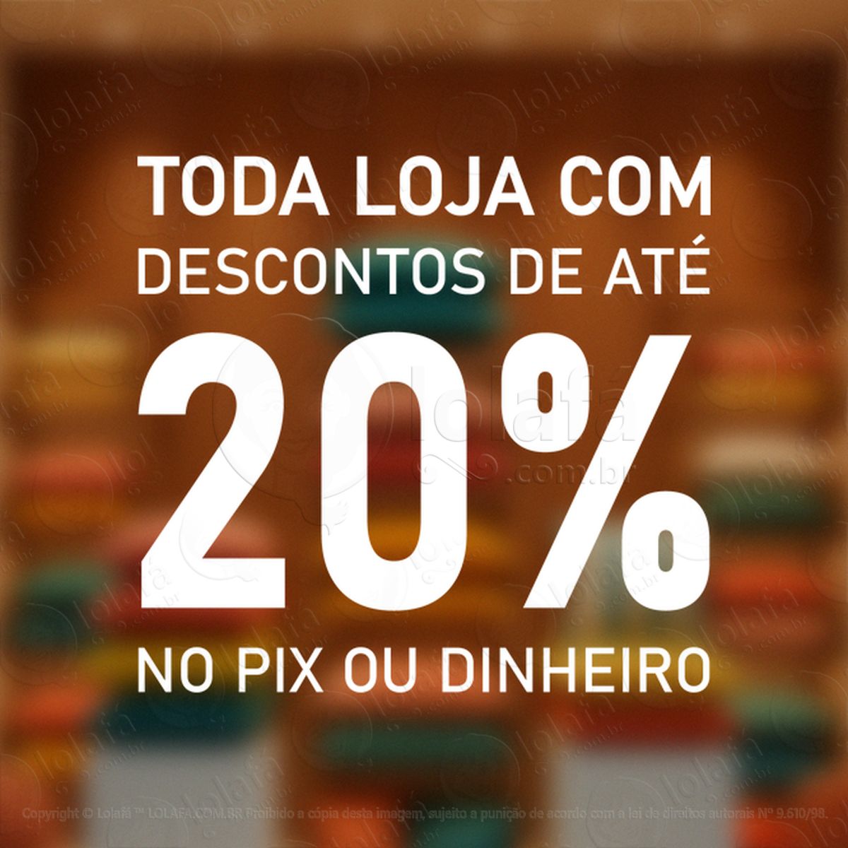 frase toda loja com descontos adesivos para vitrine mod:546