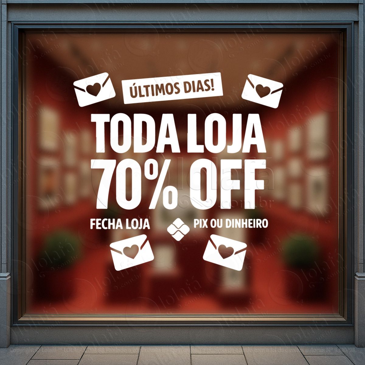 fecha loja descontos adesivos para vitrine mod:555