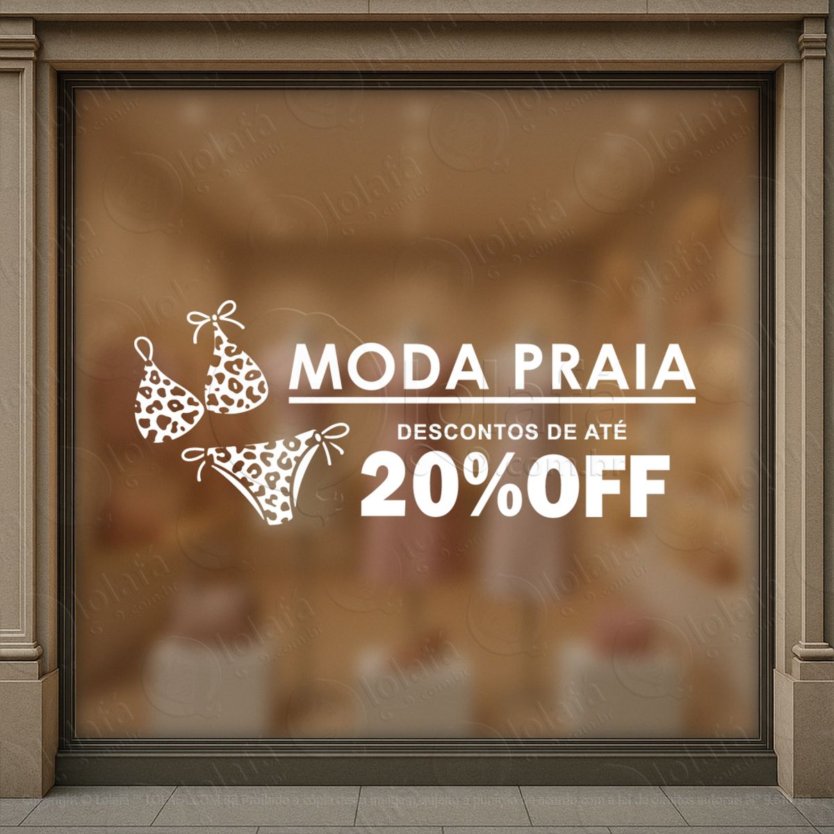 Moda Praia Descontos Loja Adesivos Para Vitrine Primavera Verão Mod:561