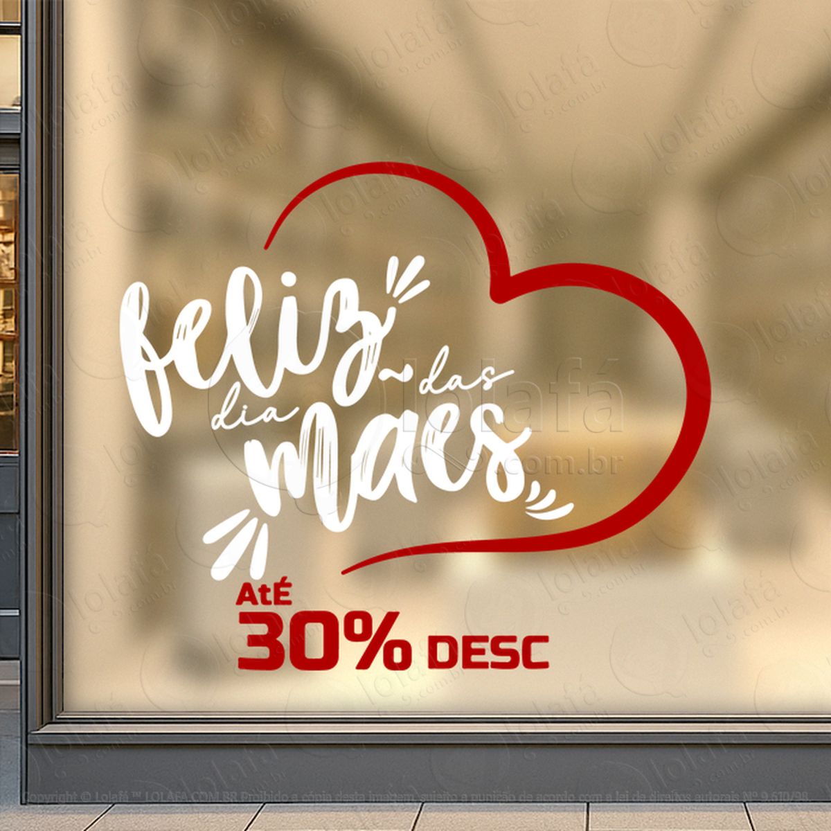 Feliz Dia Das Mães Desconto Loja Adesivos Para Vitrine Dia Das Mães Mod:587