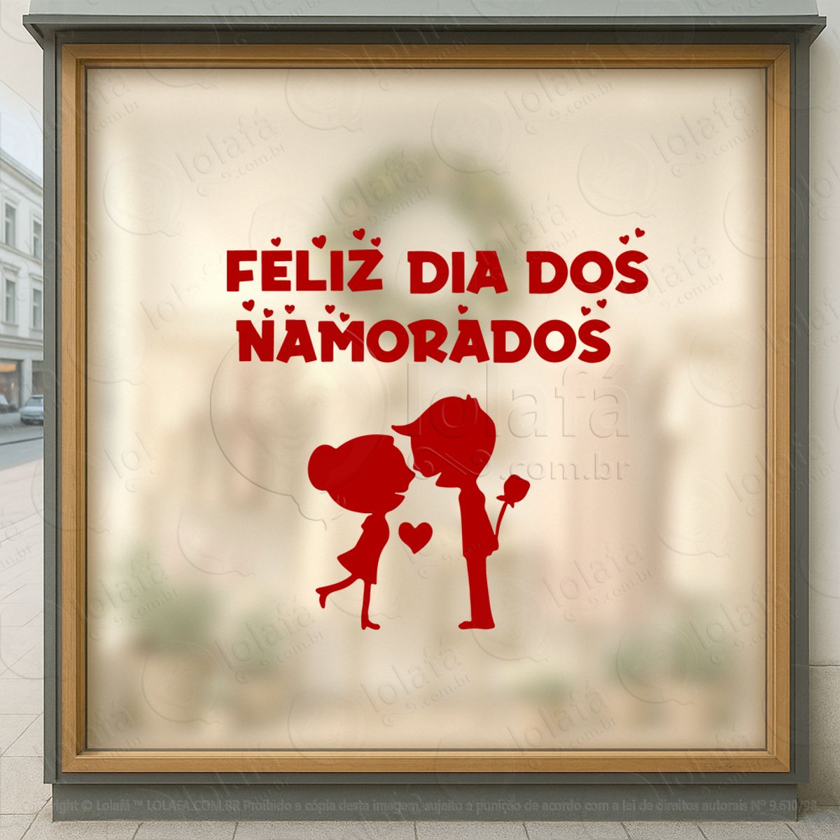 Feliz Dia Dos Namorados Decoração Loja Adesivos Para Vitrine Dia Dos Namorados Mod:609