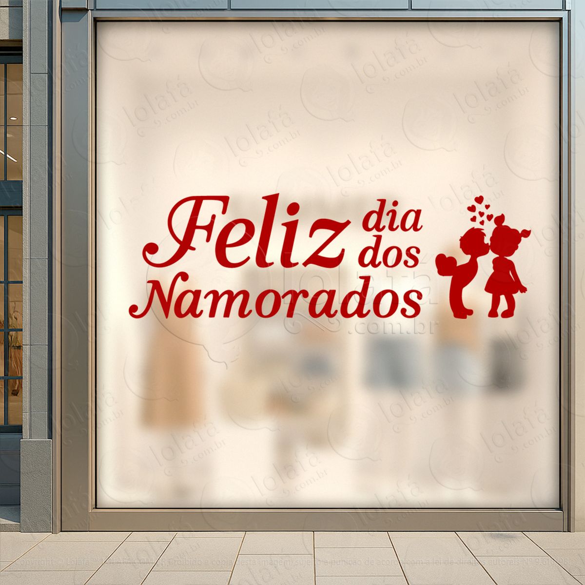 Feliz Dia Dos Namorados Decoração Loja Adesivos Para Vitrine Dia Dos Namorados Mod:610
