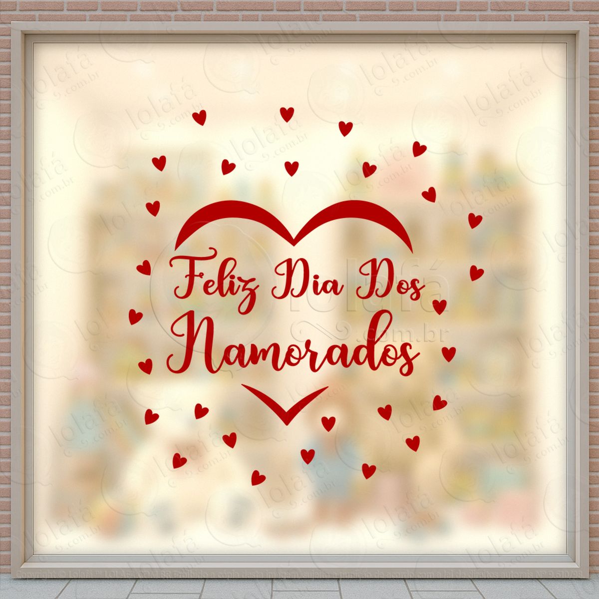 Feliz Dia Dos Namorados Decoração Loja Adesivos Para Vitrine Dia Dos Namorados Mod:611
