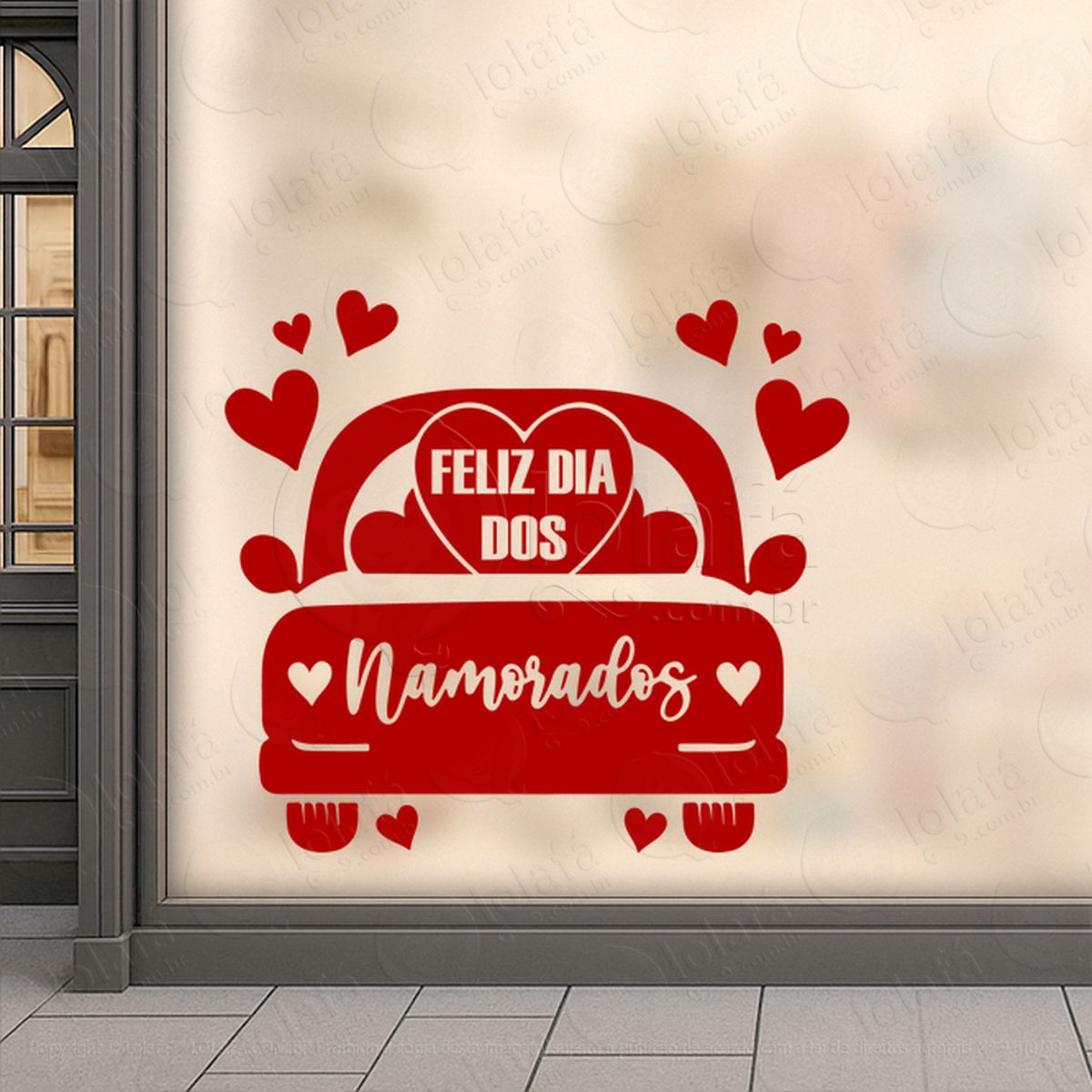 Feliz Dia Dos Namorados Decoração Loja Adesivos Para Vitrine Dia Dos Namorados Mod:612