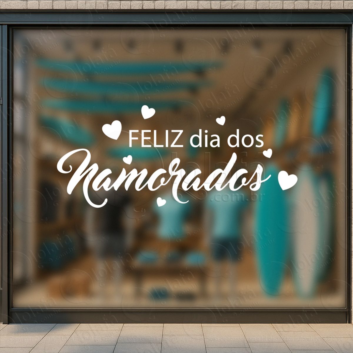 Feliz Dia Dos Namorados Decoração Loja Adesivos Para Vitrine Dia Dos Namorados Mod:634