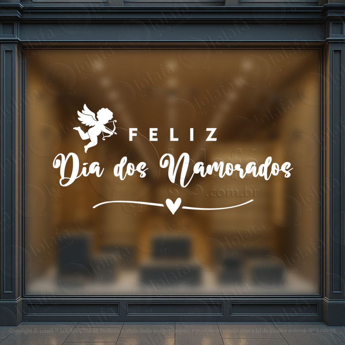 Feliz Dia Dos Namorados Decoração Loja Adesivos Para Vitrine Dia Dos Namorados Mod:649