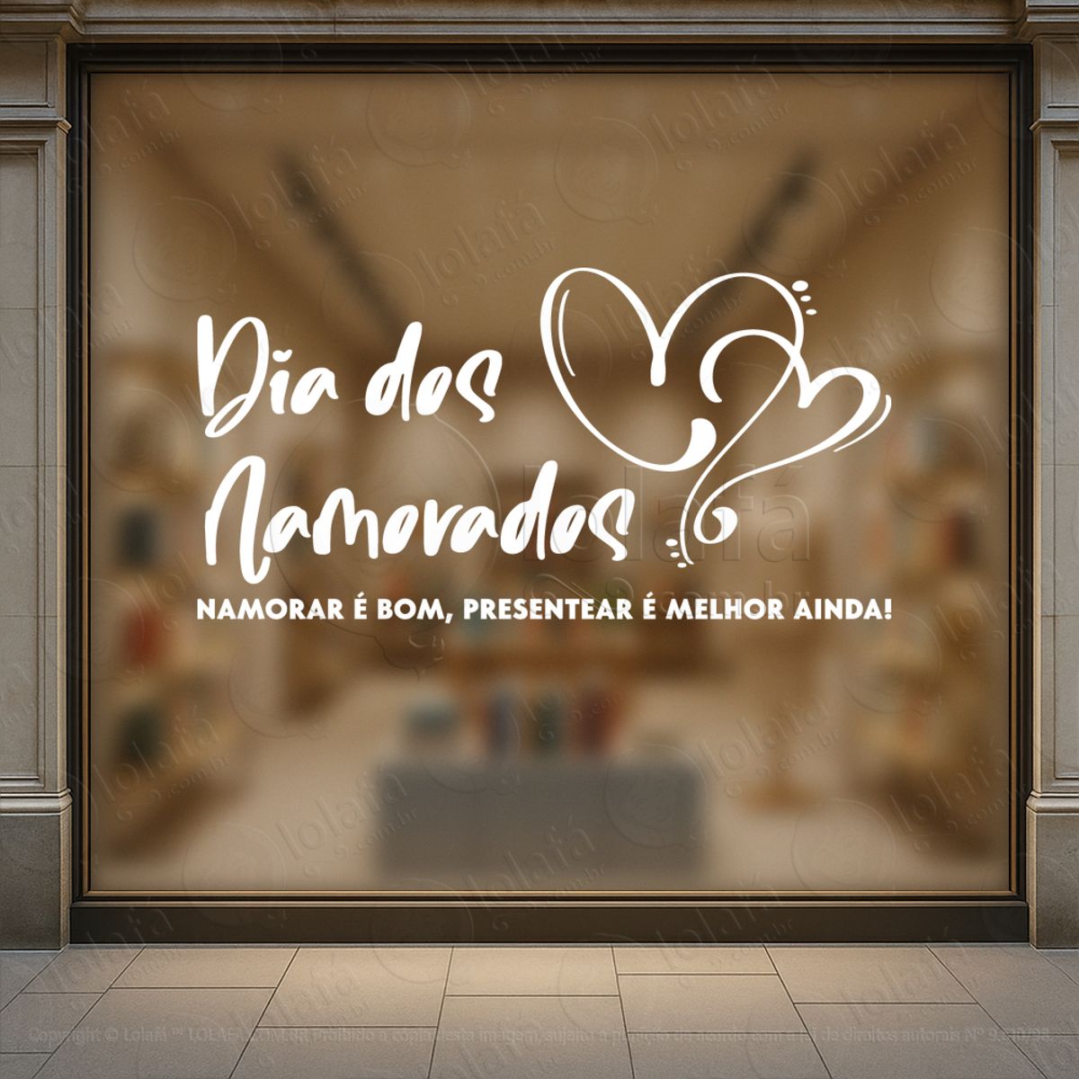 Presentear É Melhor Ainda Loja Fachada Adesivos Para Vitrine Dia Dos Namorados Mod:652