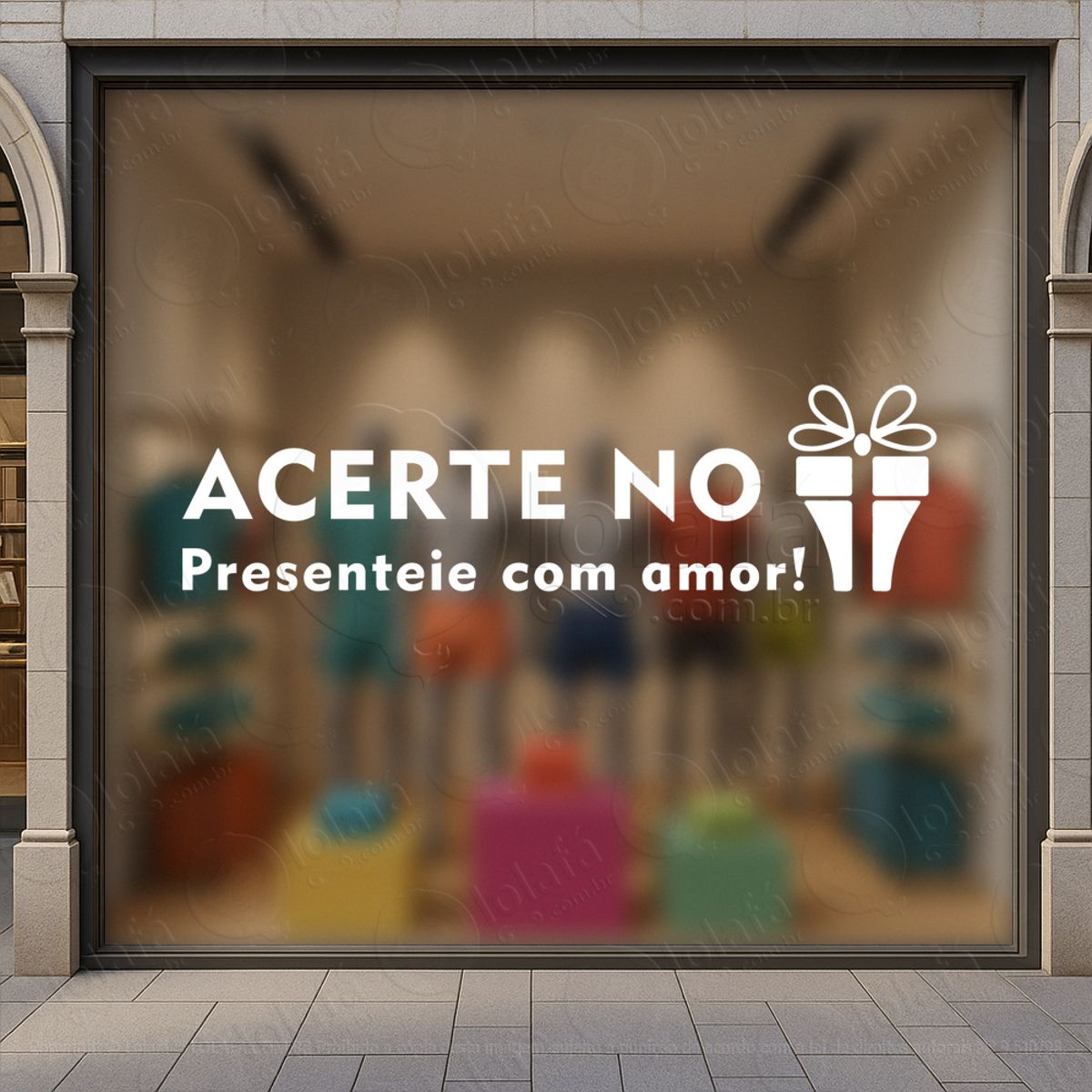 Acerte No Presente Decoração Loja Adesivos Para Vitrine Dia Dos Namorados Mod:663