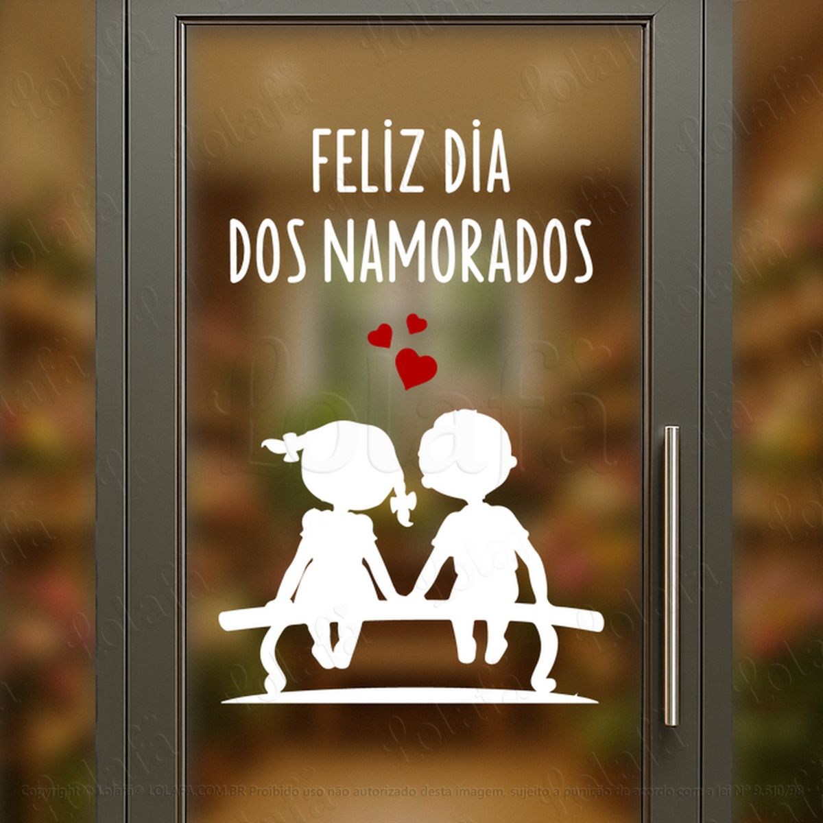 Feliz Dia Dos Namorados Decoração Loja Adesivos Para Vitrine Dia Dos Namorados Mod:681