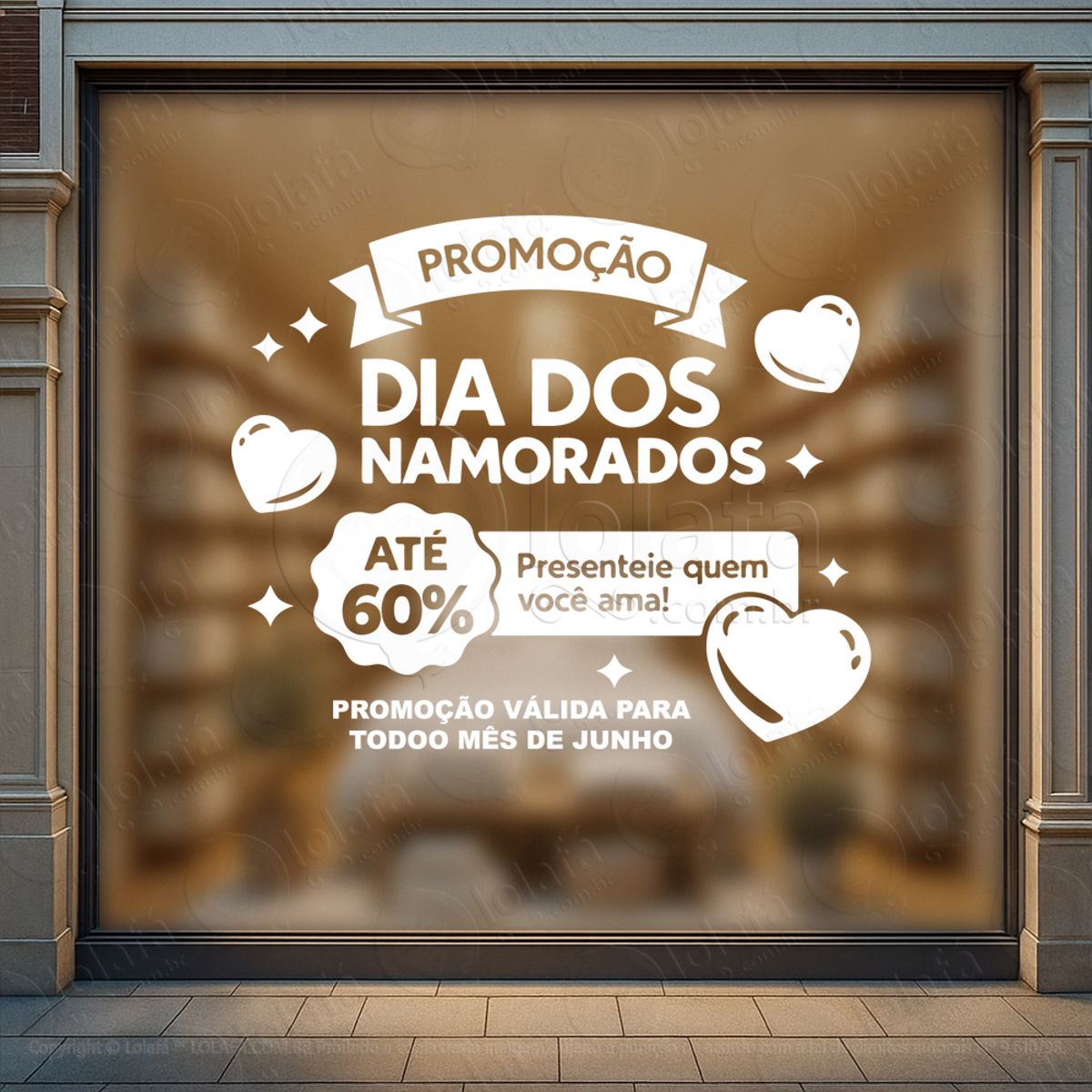 Dia Dos Namorados Decoração Loja Adesivos Para Vitrine Dia Dos Namorados Mod:740