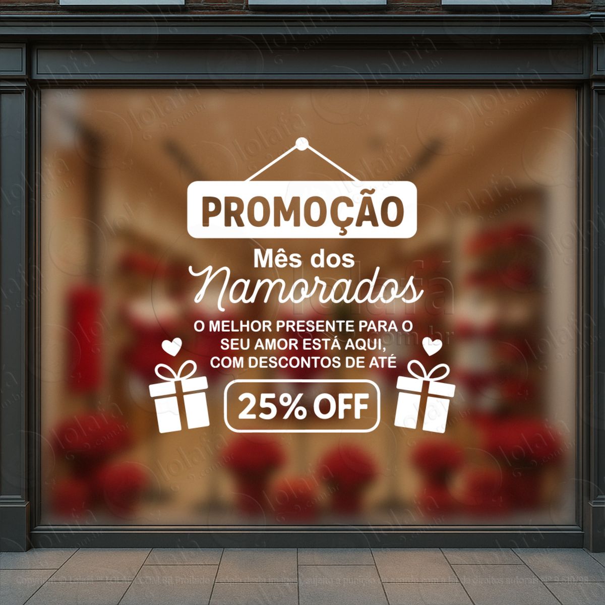 Mês Dos Namorados Decoração Loja Adesivos Para Vitrine Dia Dos Namorados Mod:761