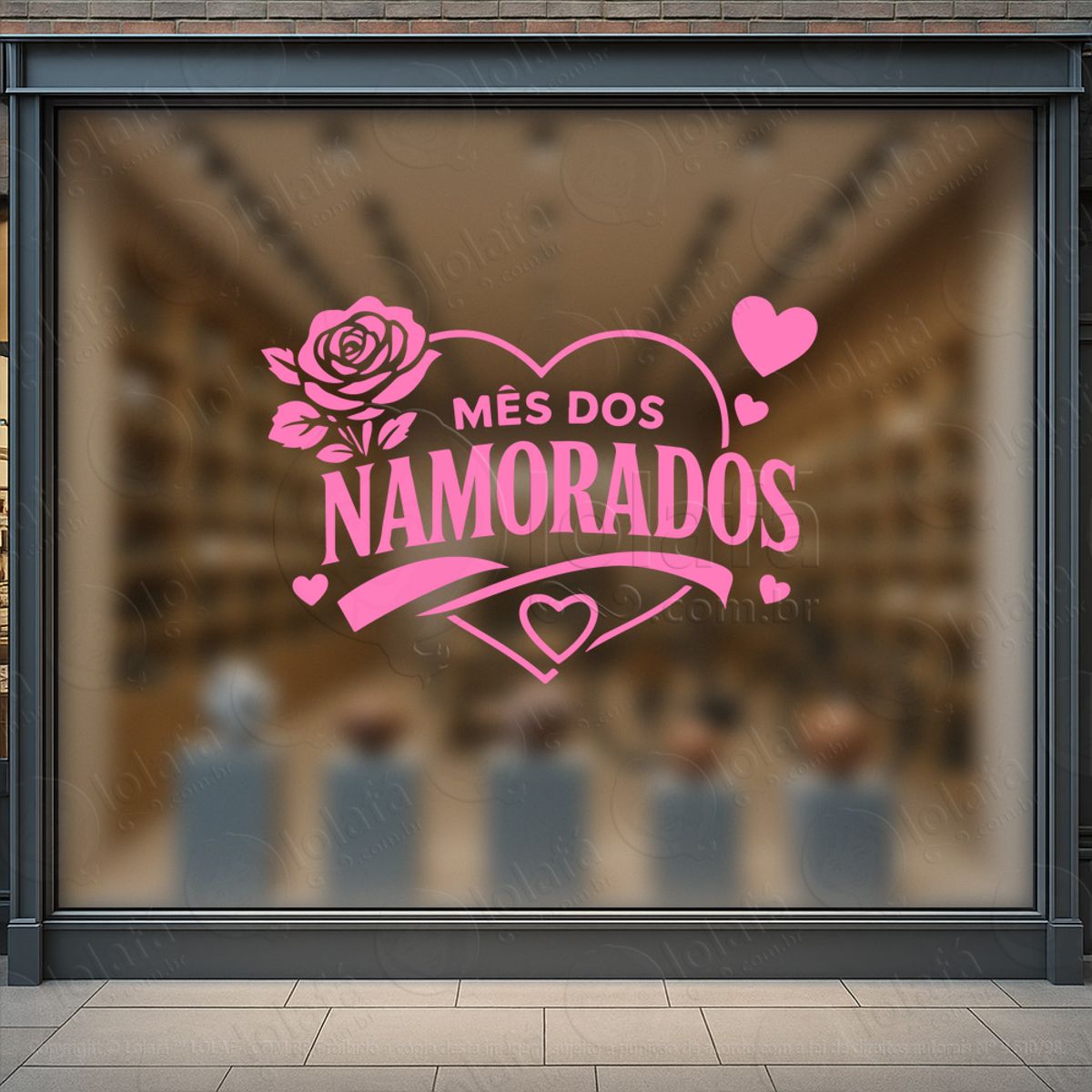 Mês Dos Namorados Decoração Loja Adesivos Para Vitrine Dia Dos Namorados Mod:793