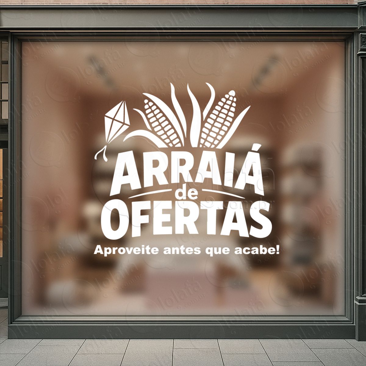 Arraiá São João de Ofertas Adesivos Para Vitrine Festa Junina Mod:815