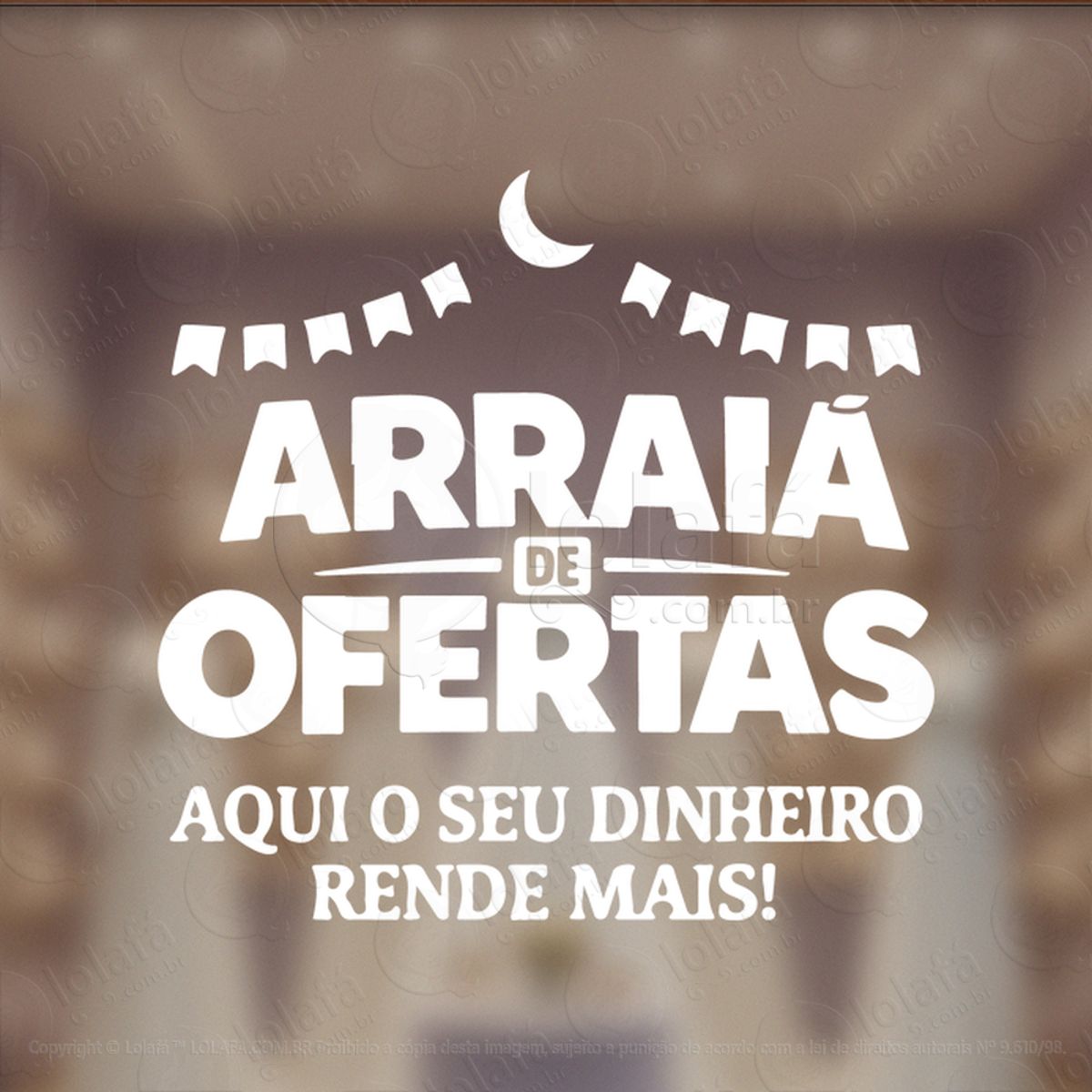 Arraiá São João de Ofertas Adesivos Para Vitrine Festa Junina Mod:817