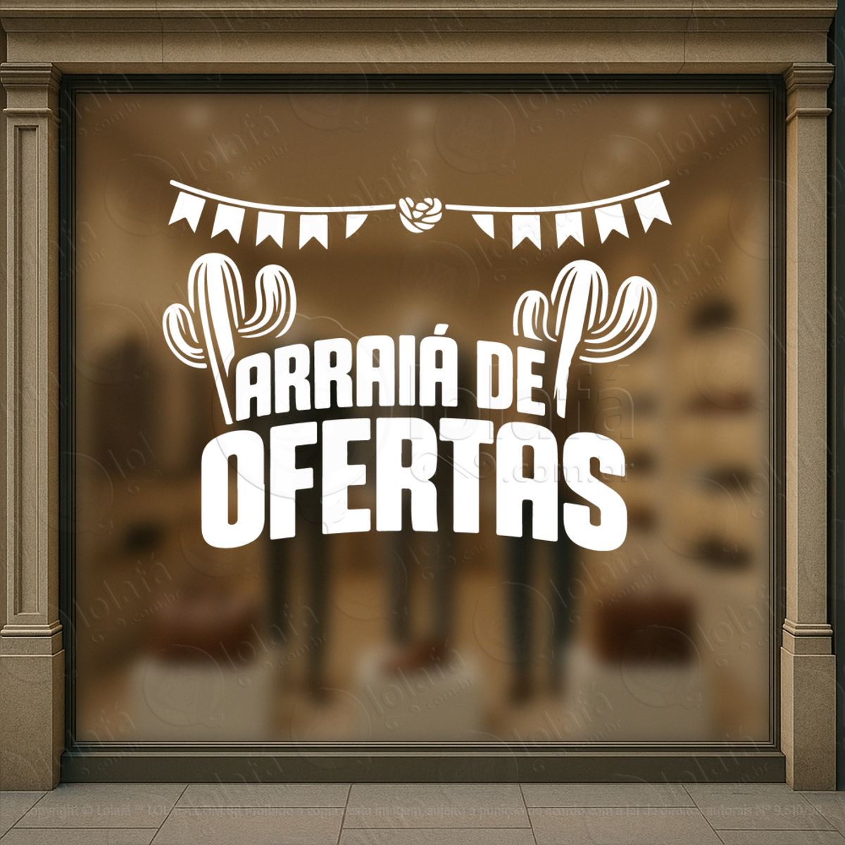 Arraiá São João de Ofertas Adesivos Para Vitrine Festa Junina Mod:819