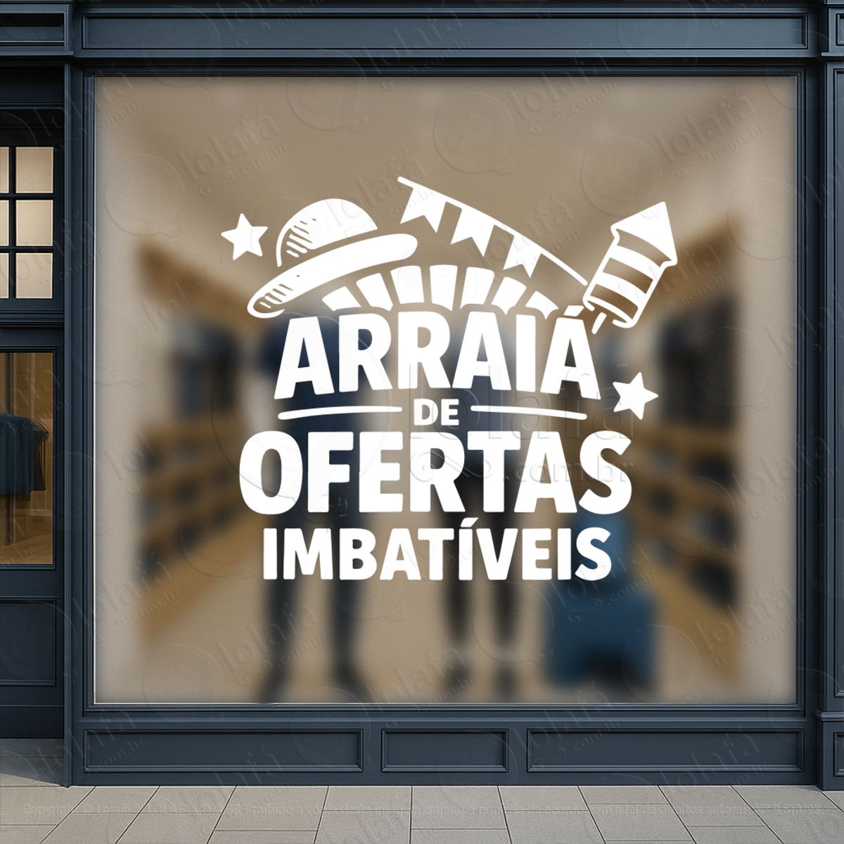 Arraiá São João de Ofertas Adesivos Para Vitrine Festa Junina Mod:821