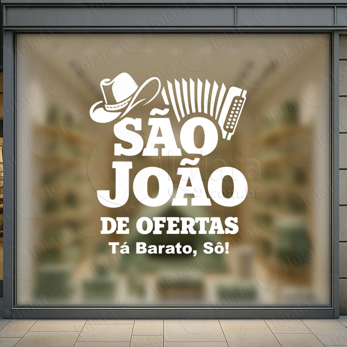 Arraiá São João de Ofertas Adesivos Para Vitrine Festa Junina Mod:835