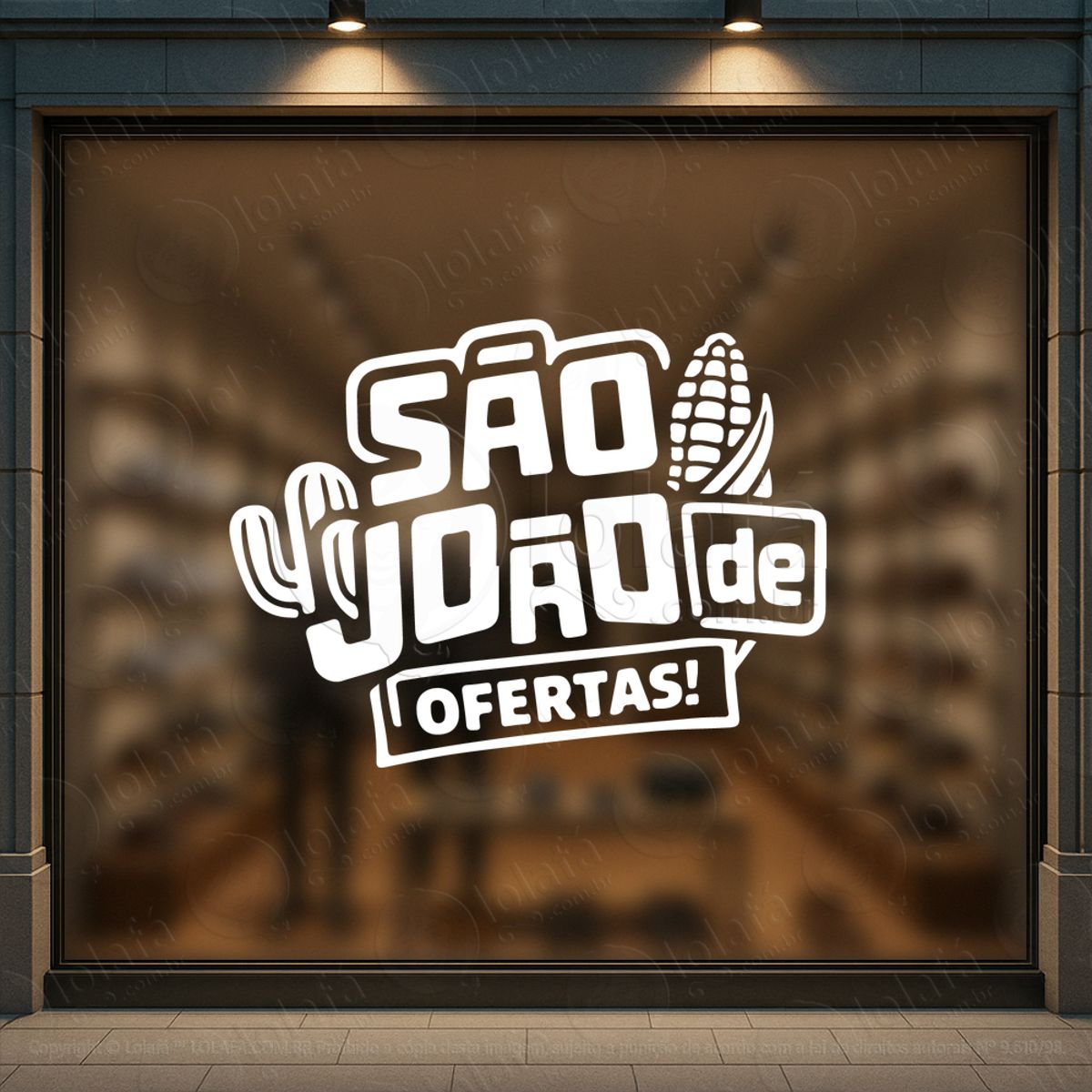 Arraiá São João de Ofertas Adesivos Para Vitrine Festa Junina Mod:839