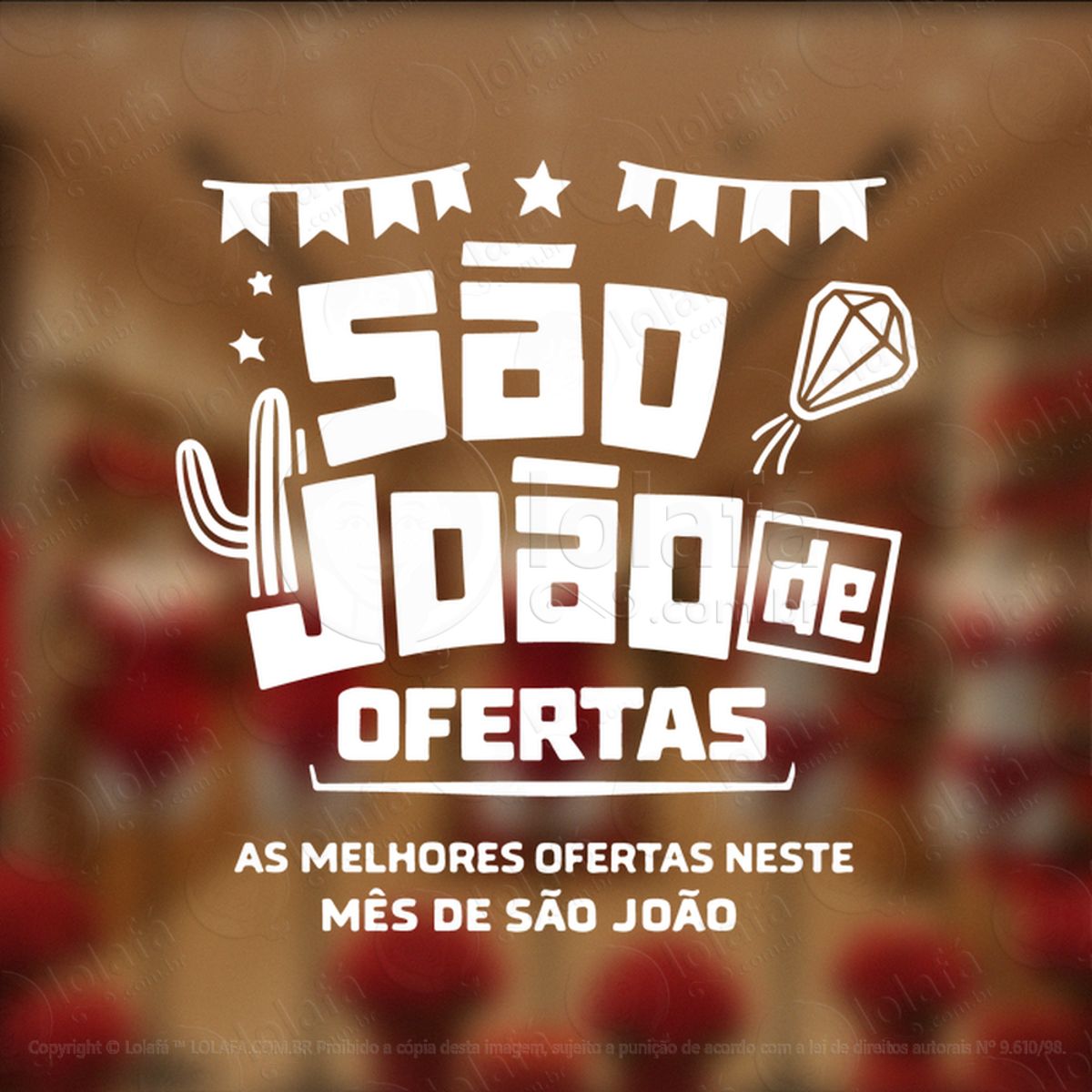 Arraiá São João de Ofertas Adesivos Para Vitrine Festa Junina Mod:841