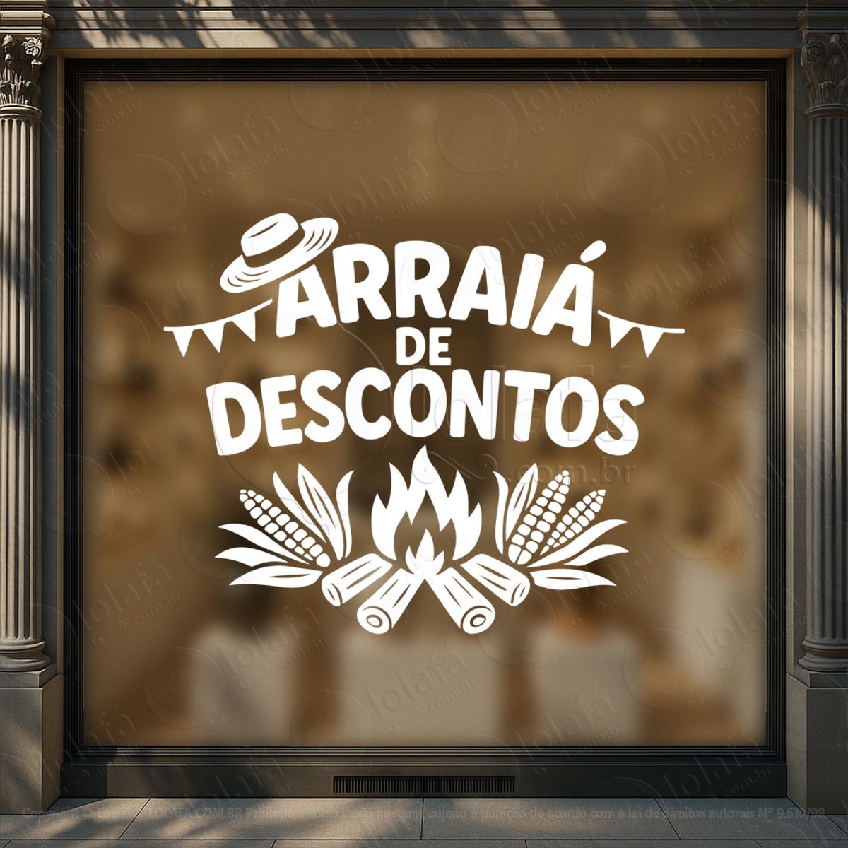 Arraiá São João de Ofertas Adesivos Para Vitrine Festa Junina Mod:844