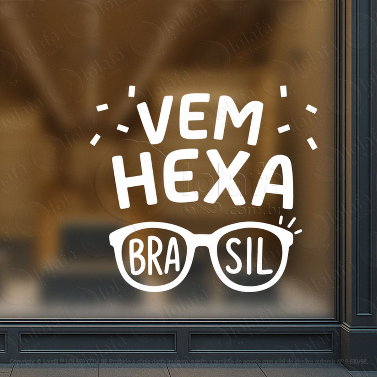 Vem Hexa Brasil Adesivos Para Vitrine Copa Mod:881