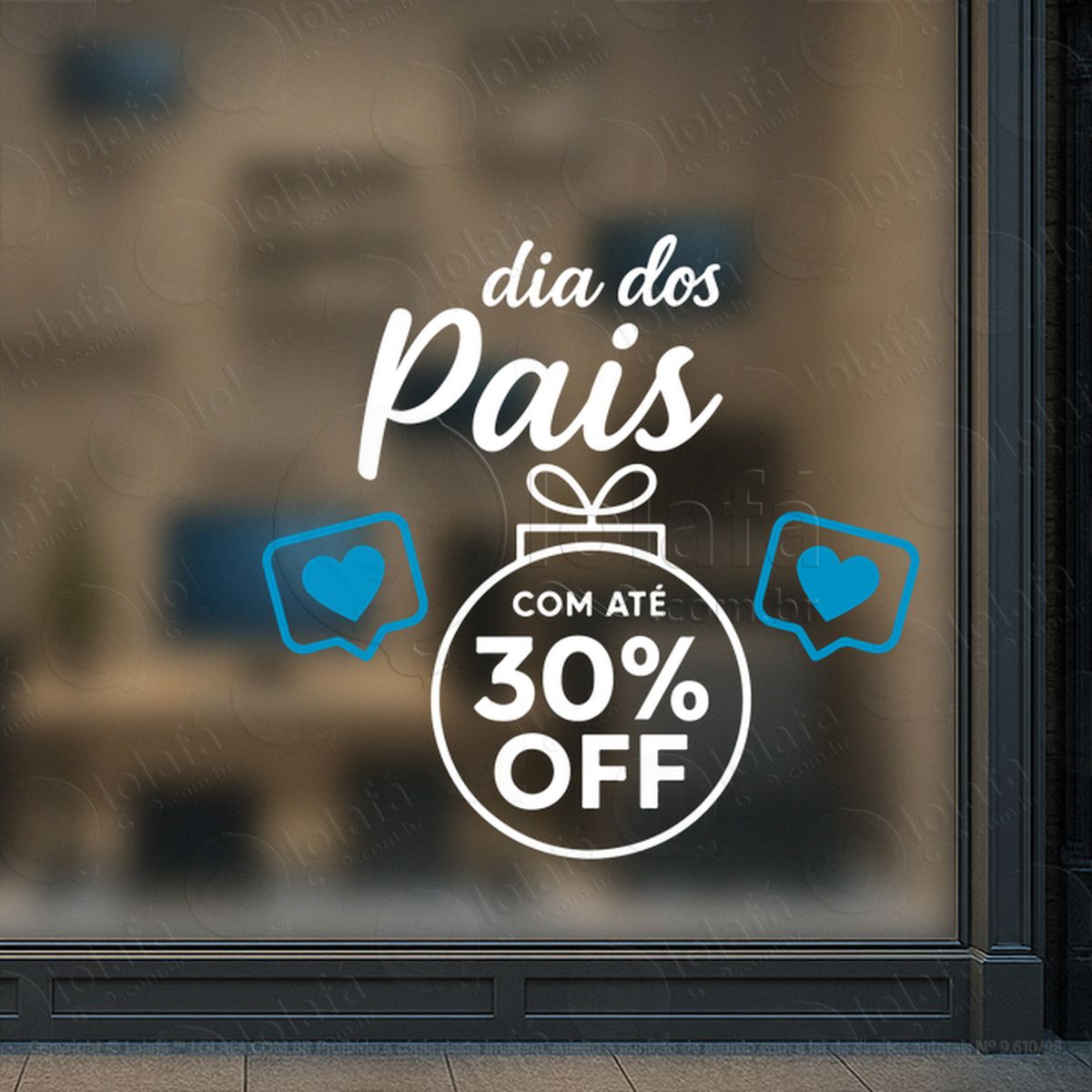 dia dos pais promoção decoração loja adesivos para vitrine dia dos pais mod:921