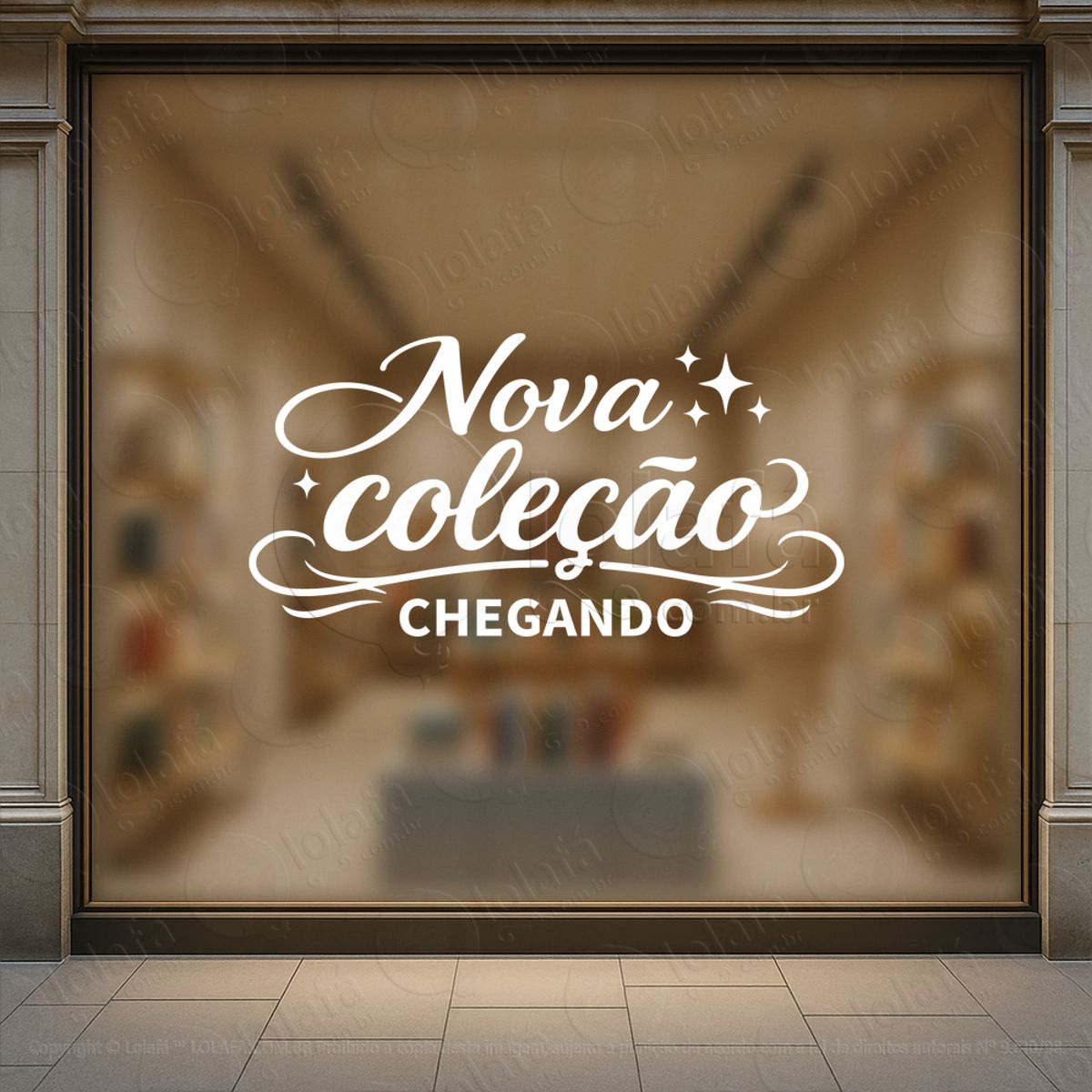 nova coleção chegando adesivos para vitrine mod:1015