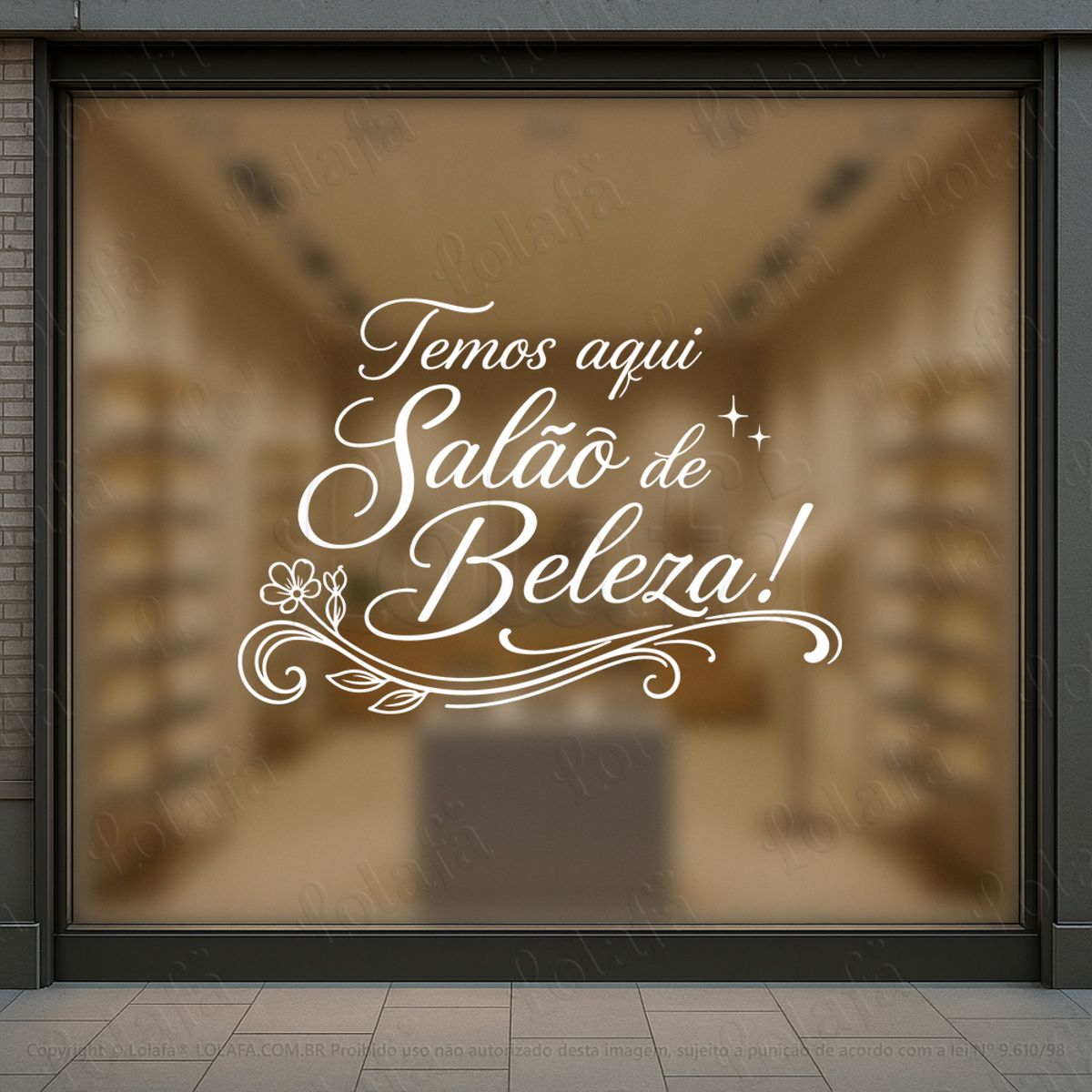 Temos Aqui Salão de Beleza Adesivos Para Salão De Beleza e Barbearia Mod:1024