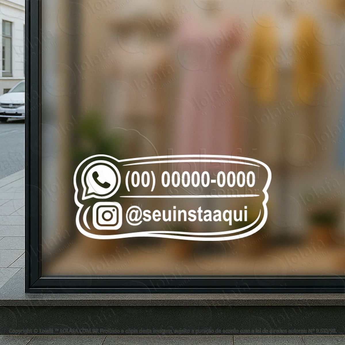 redes sociais whatsapp e instagram adesivos para vitrine mod:1029