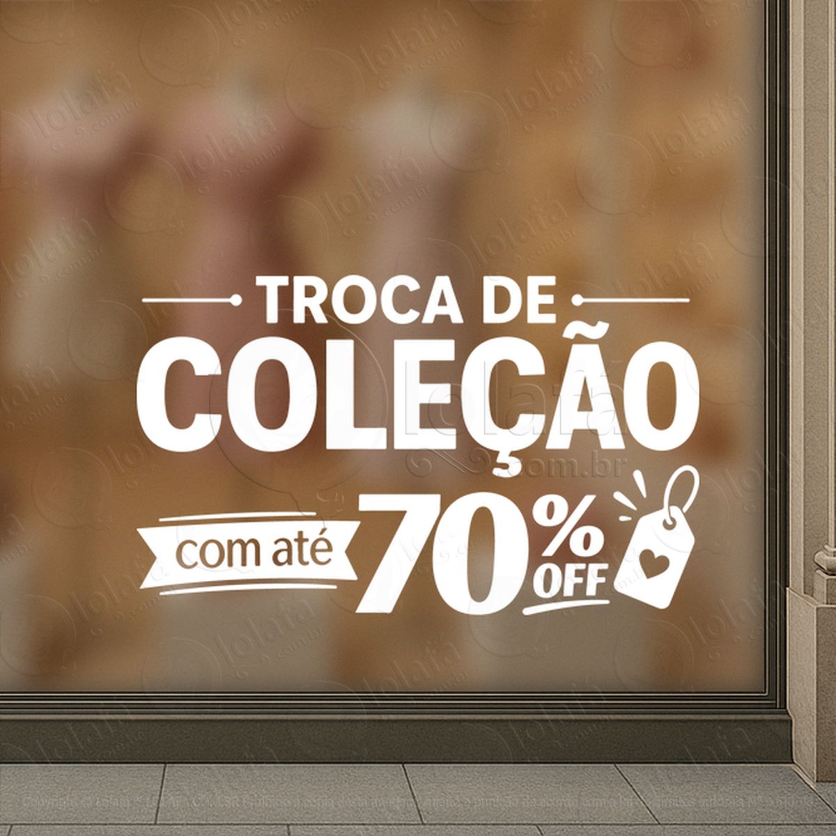 troca de coleção adesivos para vitrine mod:1050