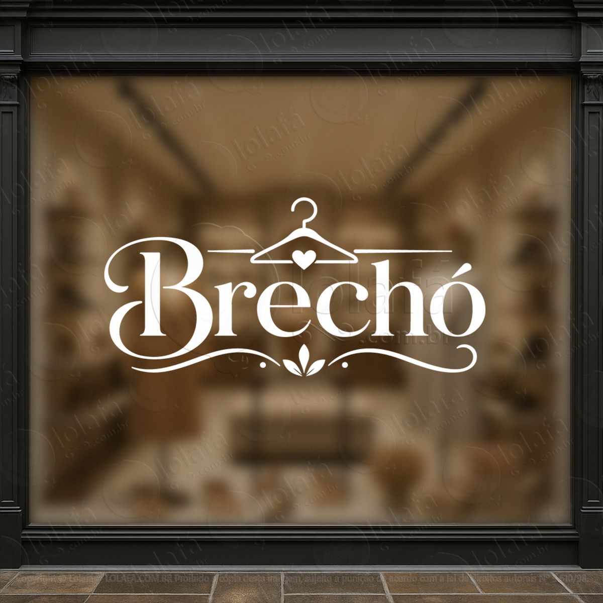brechó fachada de loja adesivos para vitrine mod:1052