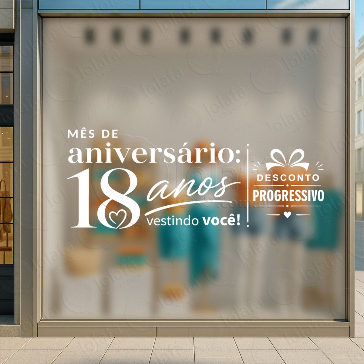 mês de aniversário desconto progressivo adesivos para vitrine mod:1064