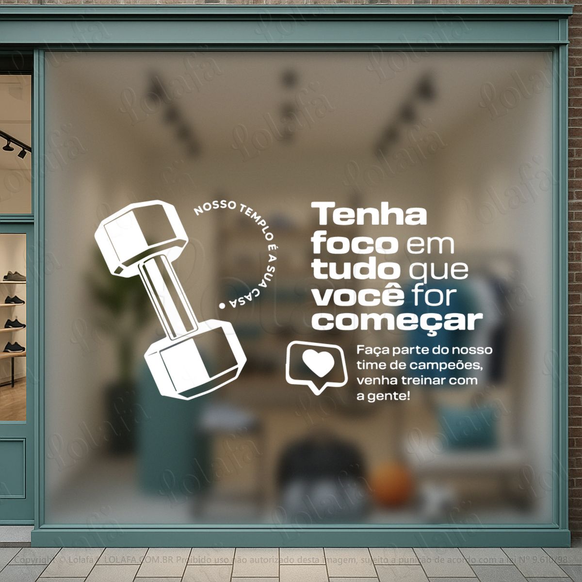 Tenha Foco Adesivos Para Vitrine Academia Mod:1086