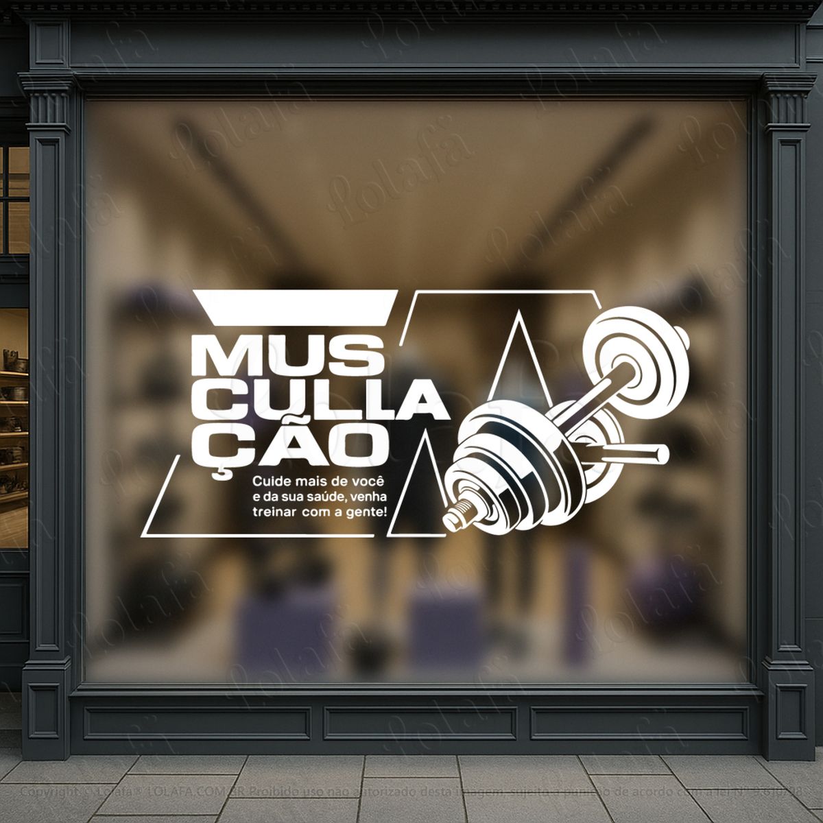 Musculação Adesivos Para Vitrine Academia Mod:1087