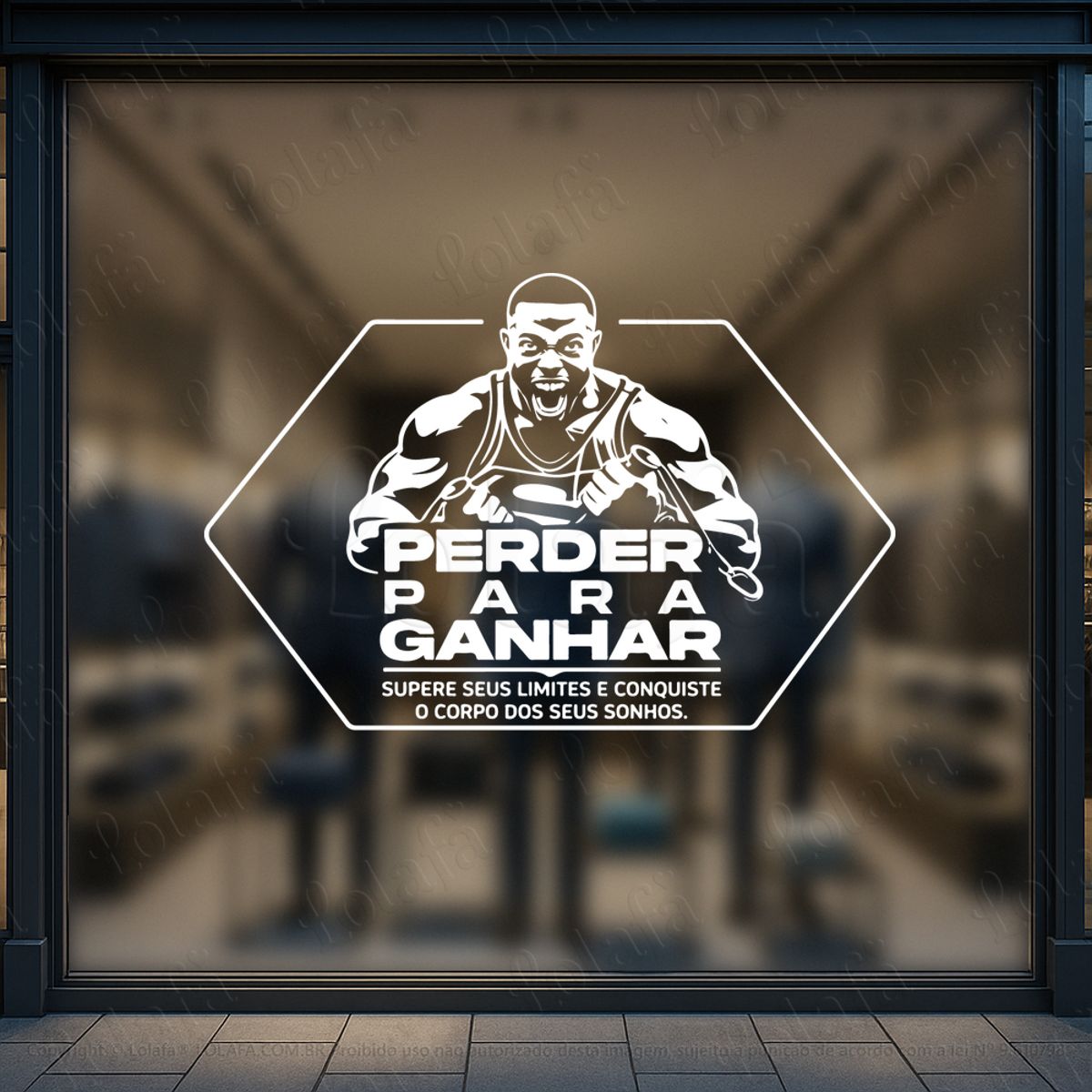 Perder Para Ganhar Adesivos Para Vitrine Academia Mod:1129