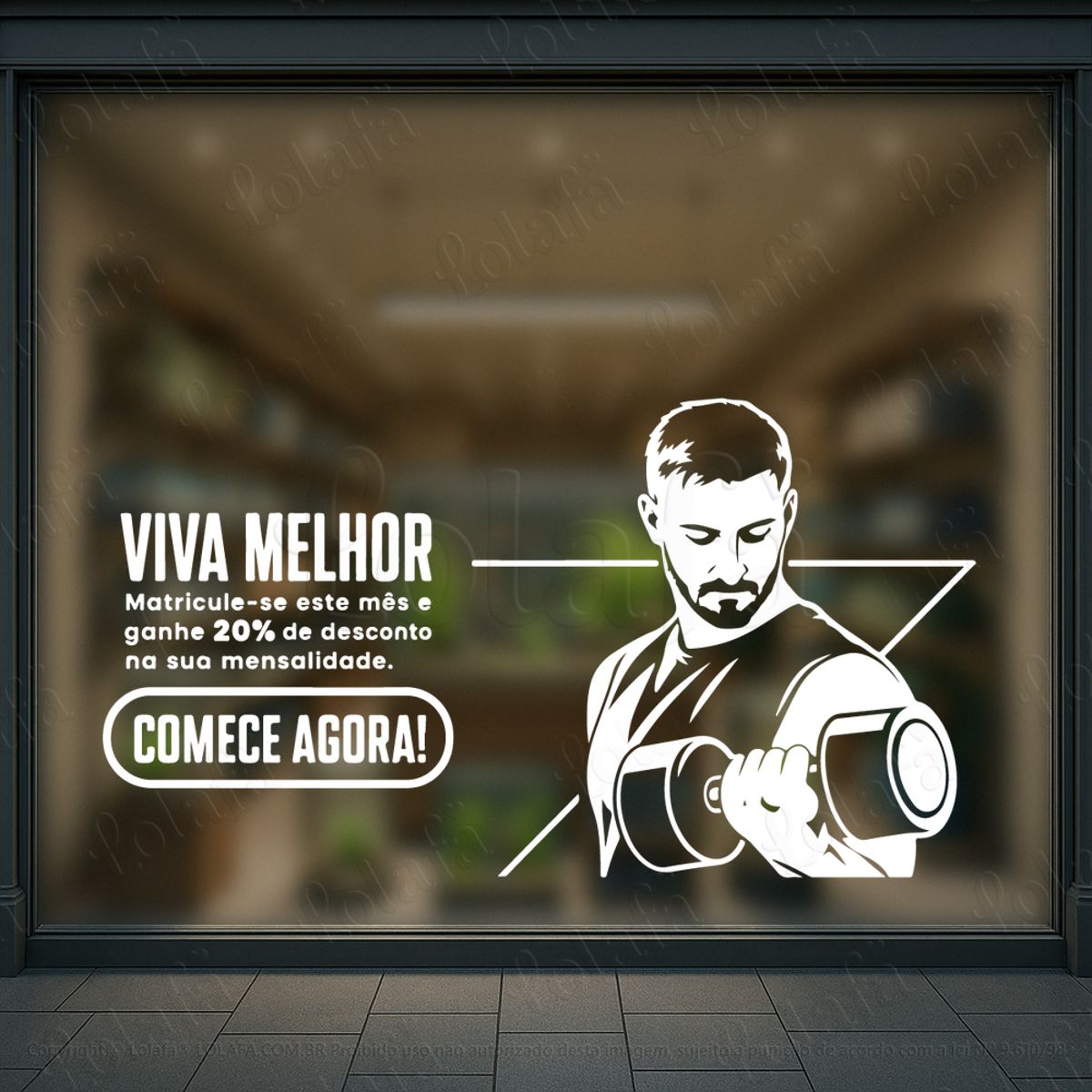 Viva Melhor Adesivos Para Vitrine Academia Mod:1132