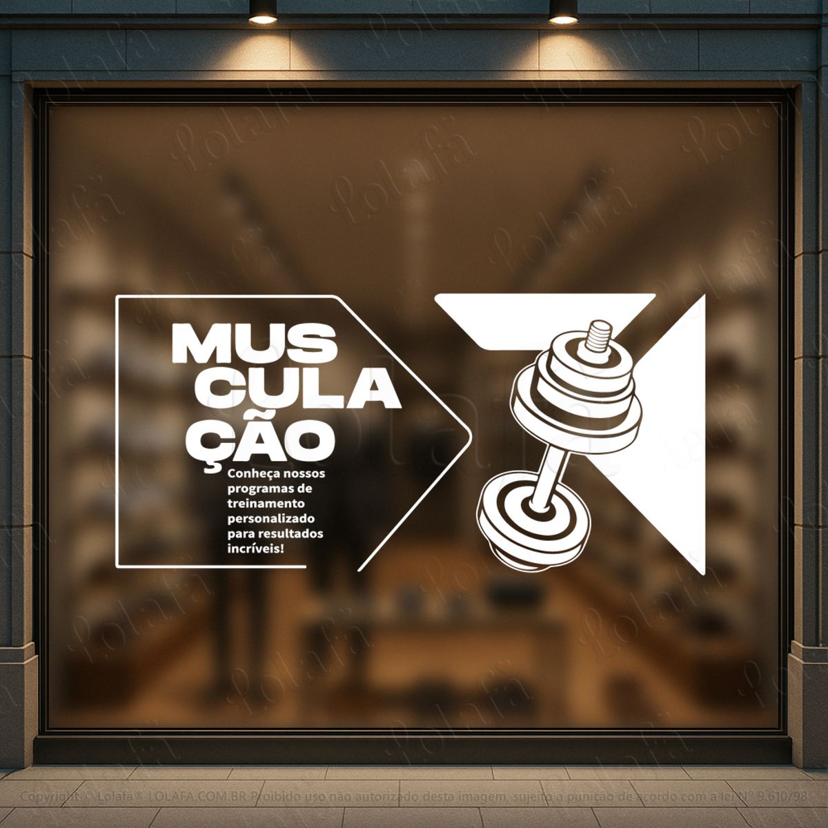 Musculação Adesivos Para Vitrine Academia Mod:1134
