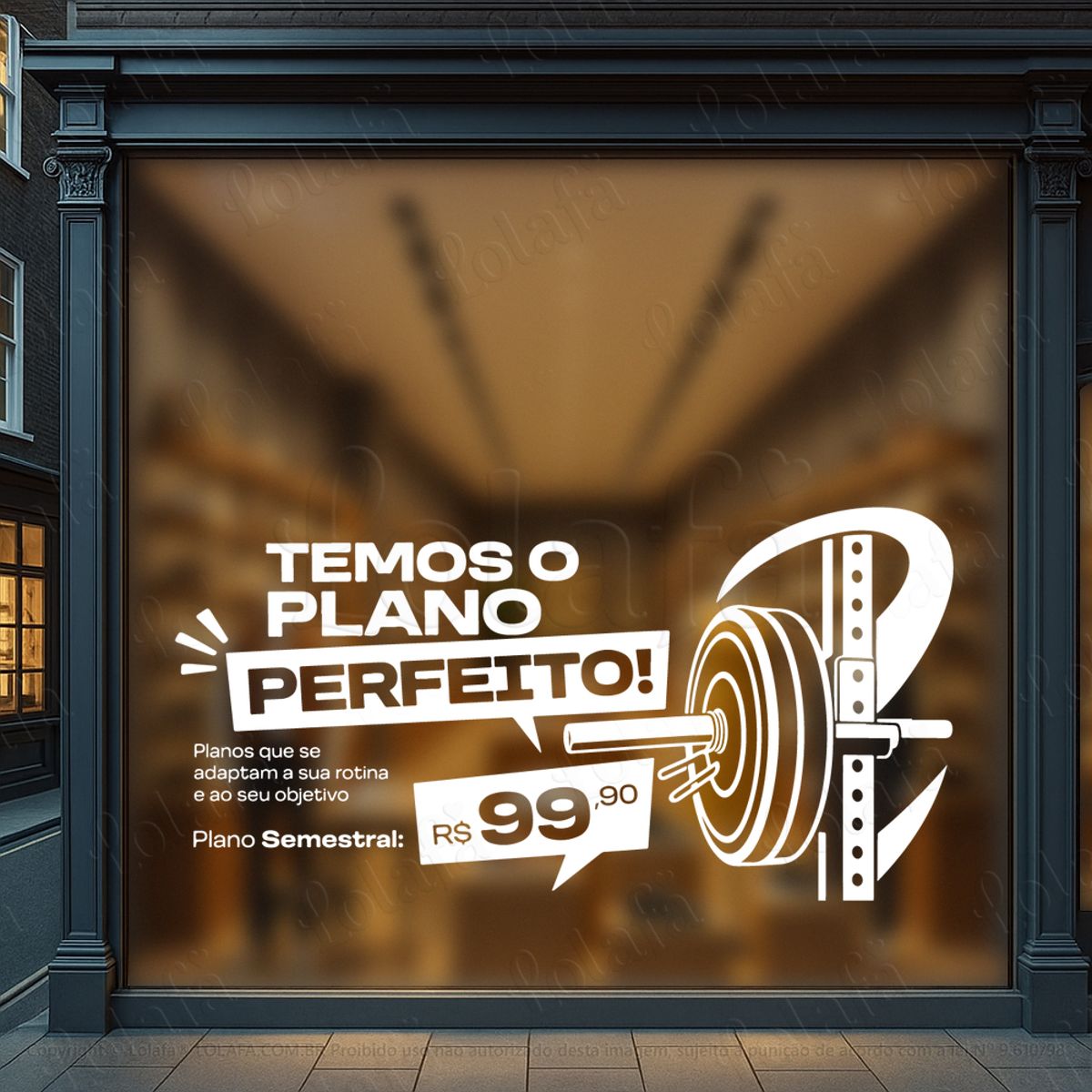 Temos O Plano Perfeito Adesivos Para Vitrine Academia Mod:1135