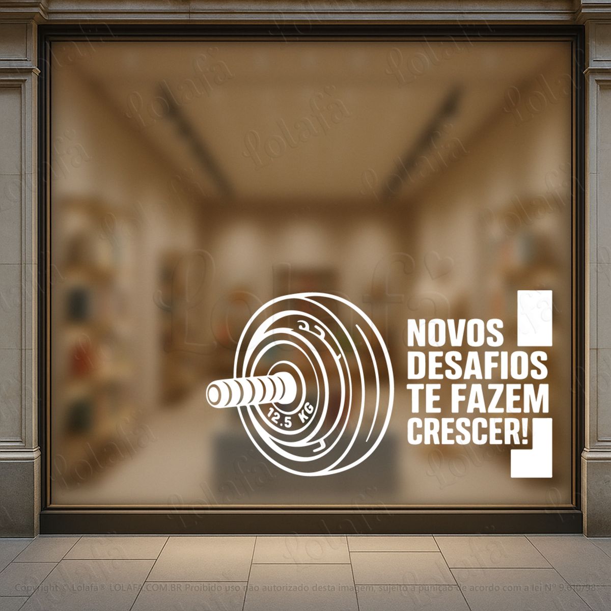Novos Desafios Te Fazem Crescer Adesivos Para Vitrine Academia Mod:1157