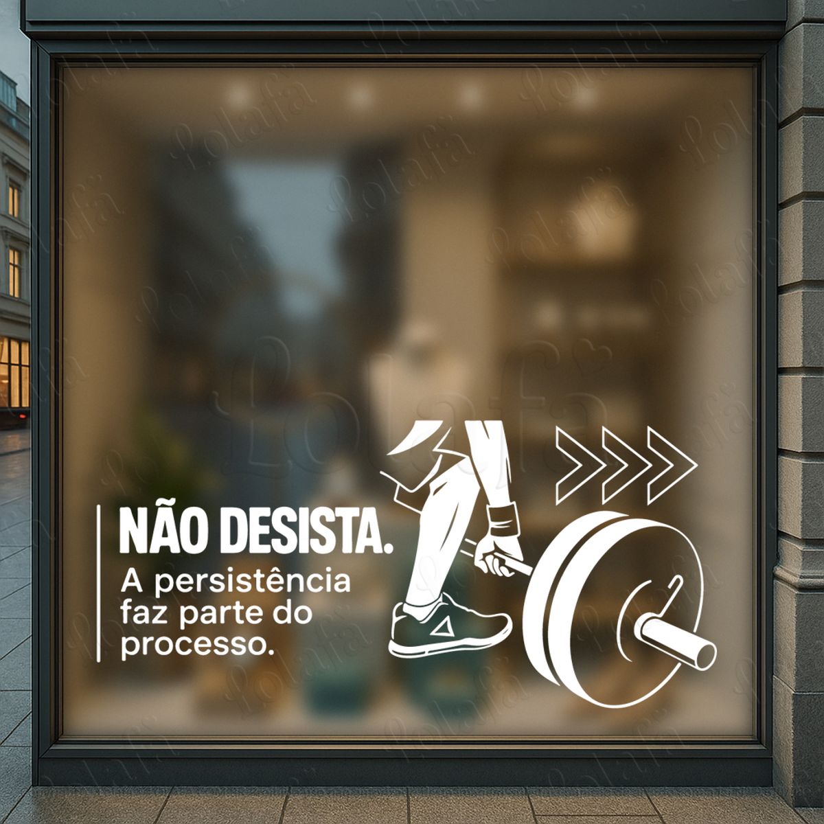 Não Desista Persistência Adesivos Para Vitrine Academia Mod:1159
