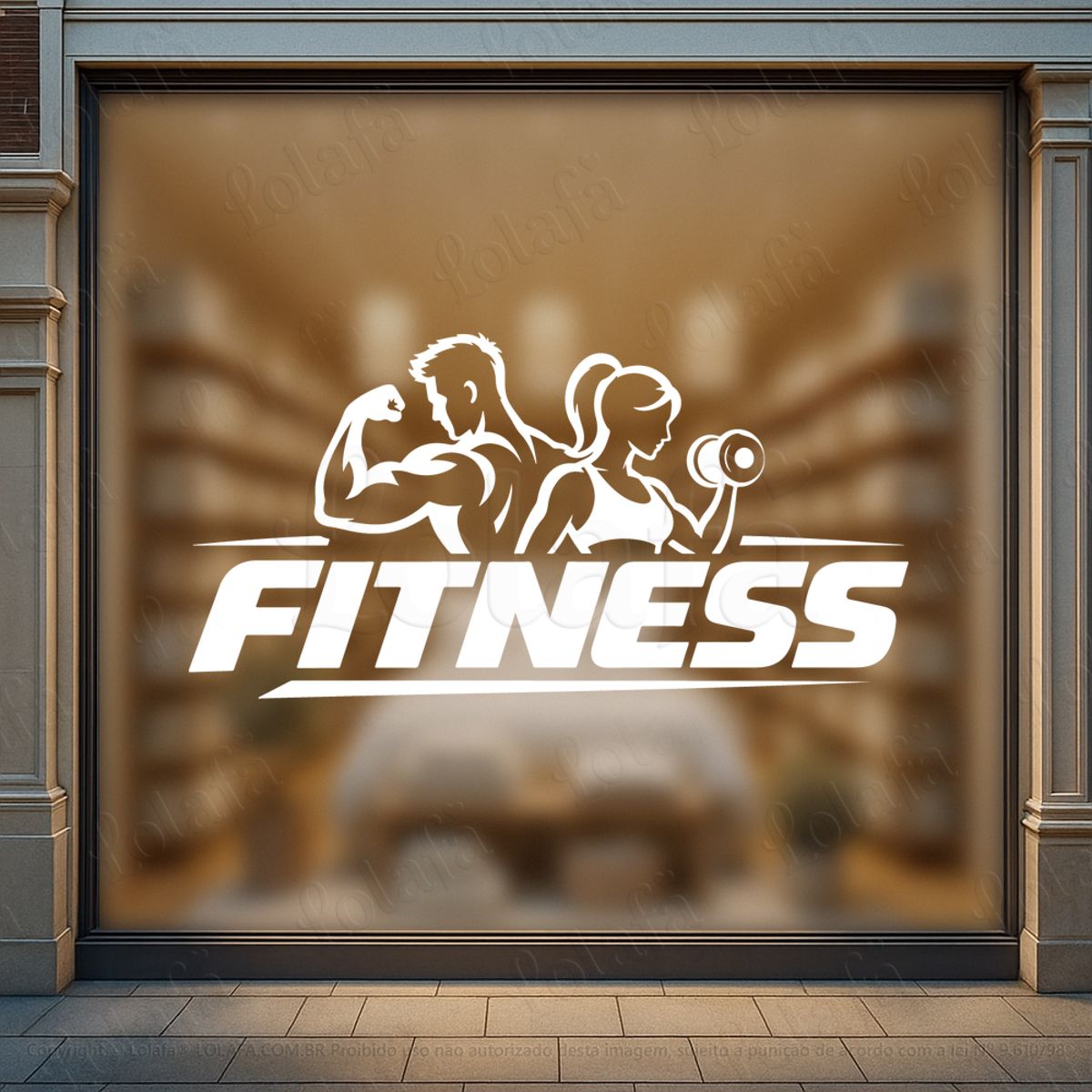 Fitness Adesivos Para Vitrine Academia Mod:1176