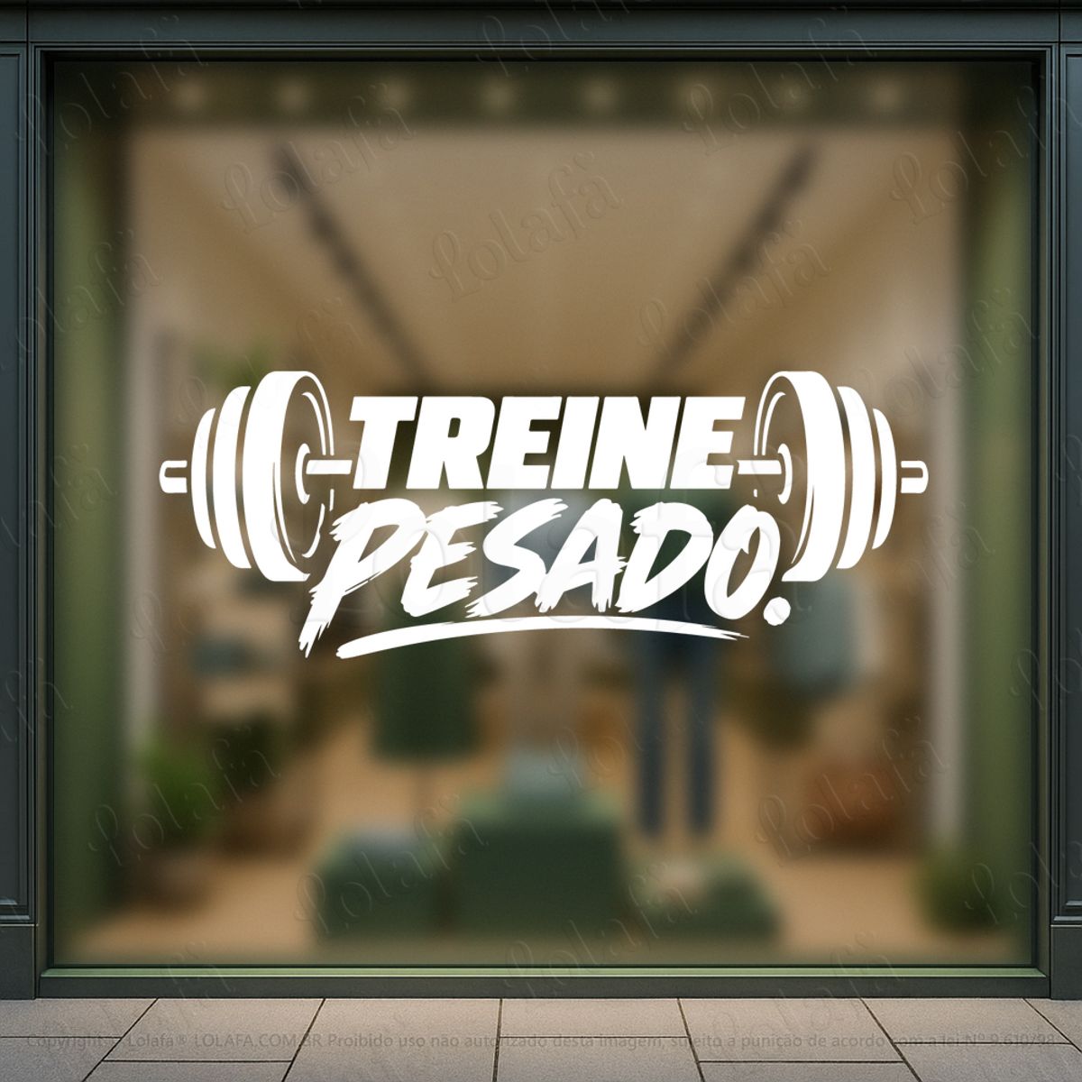 Treine Pesado Adesivos Para Vitrine Academia Mod:1194