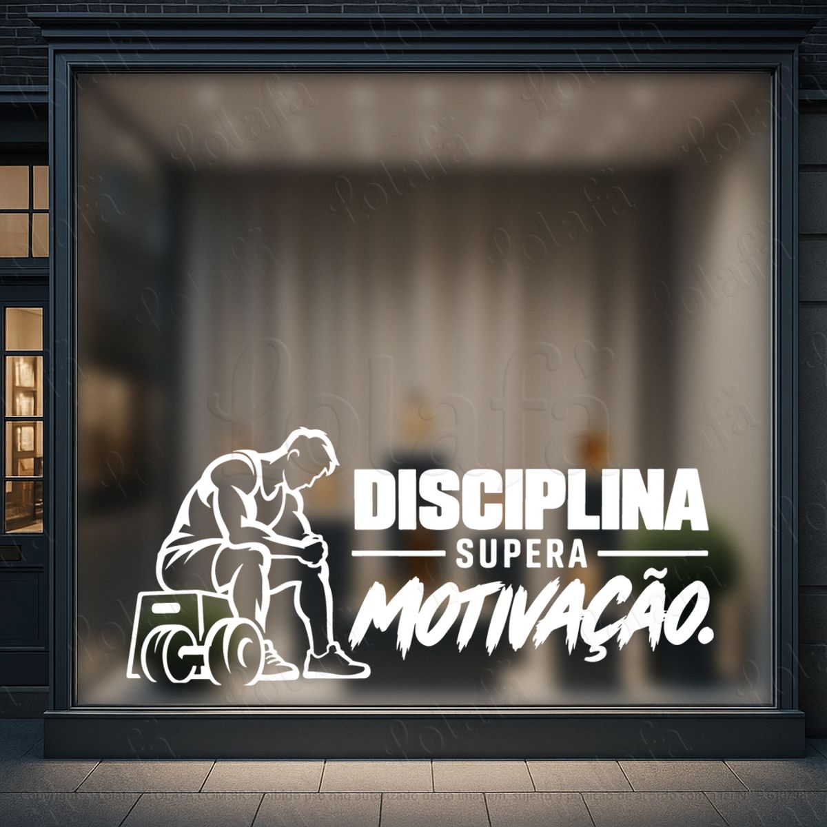 Disciplina Supera Motivação Adesivos Para Vitrine Academia Mod:1213
